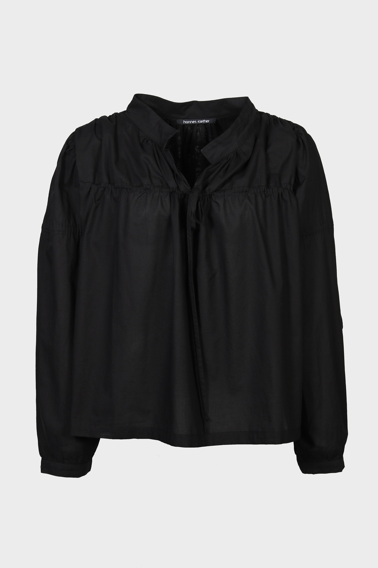 HANNES ROETHER Cotton Blouse in Black