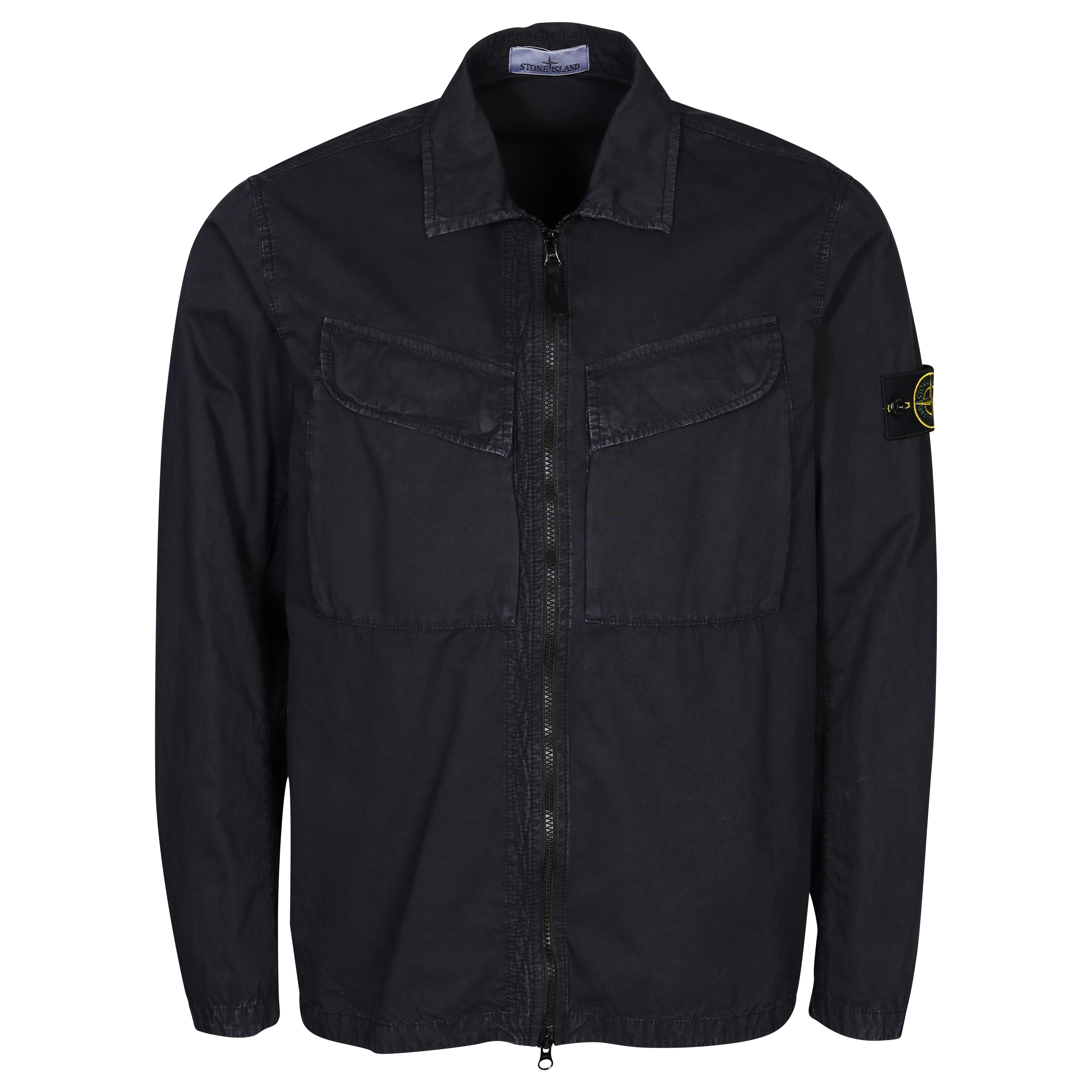 Stone Island Cotton Overshirt in Washed Navy