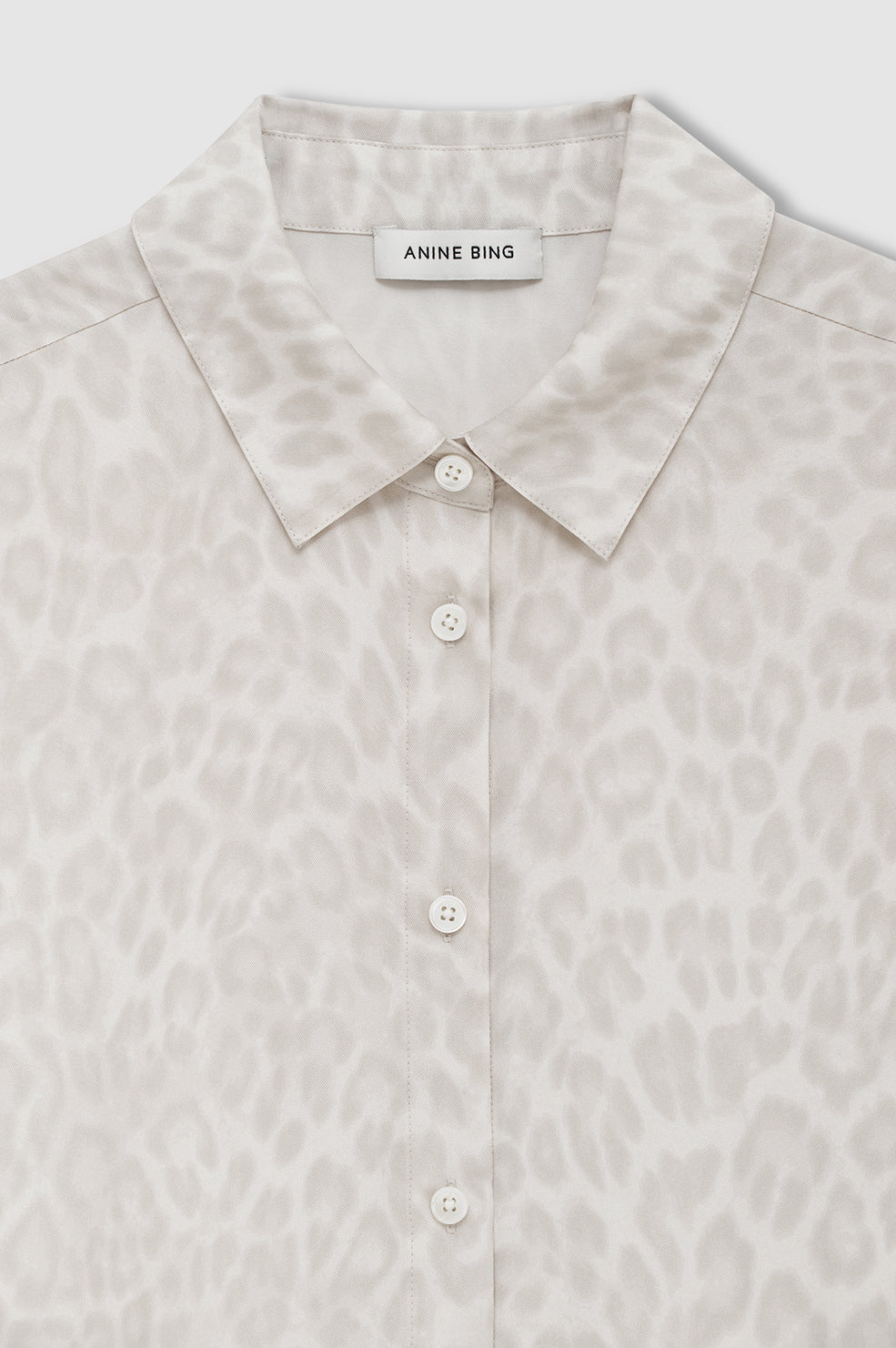 ANINE BING Coco Shirt in Washed White Leopard