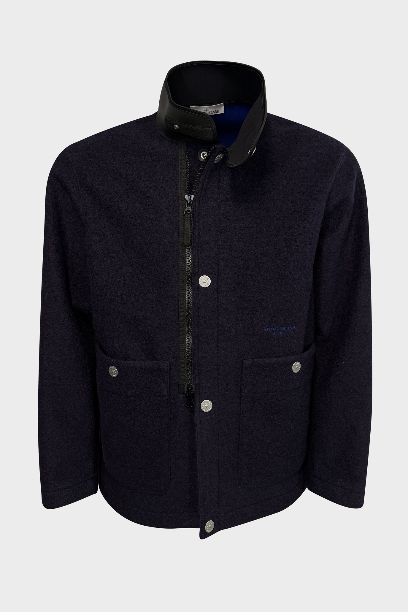 STONE ISLAND MARINA Wool Jacket in Dark Purple