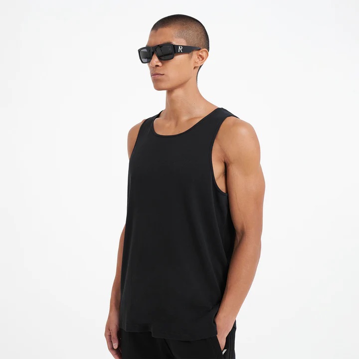 REPRESENT Rib Muscle Shirt in Black S