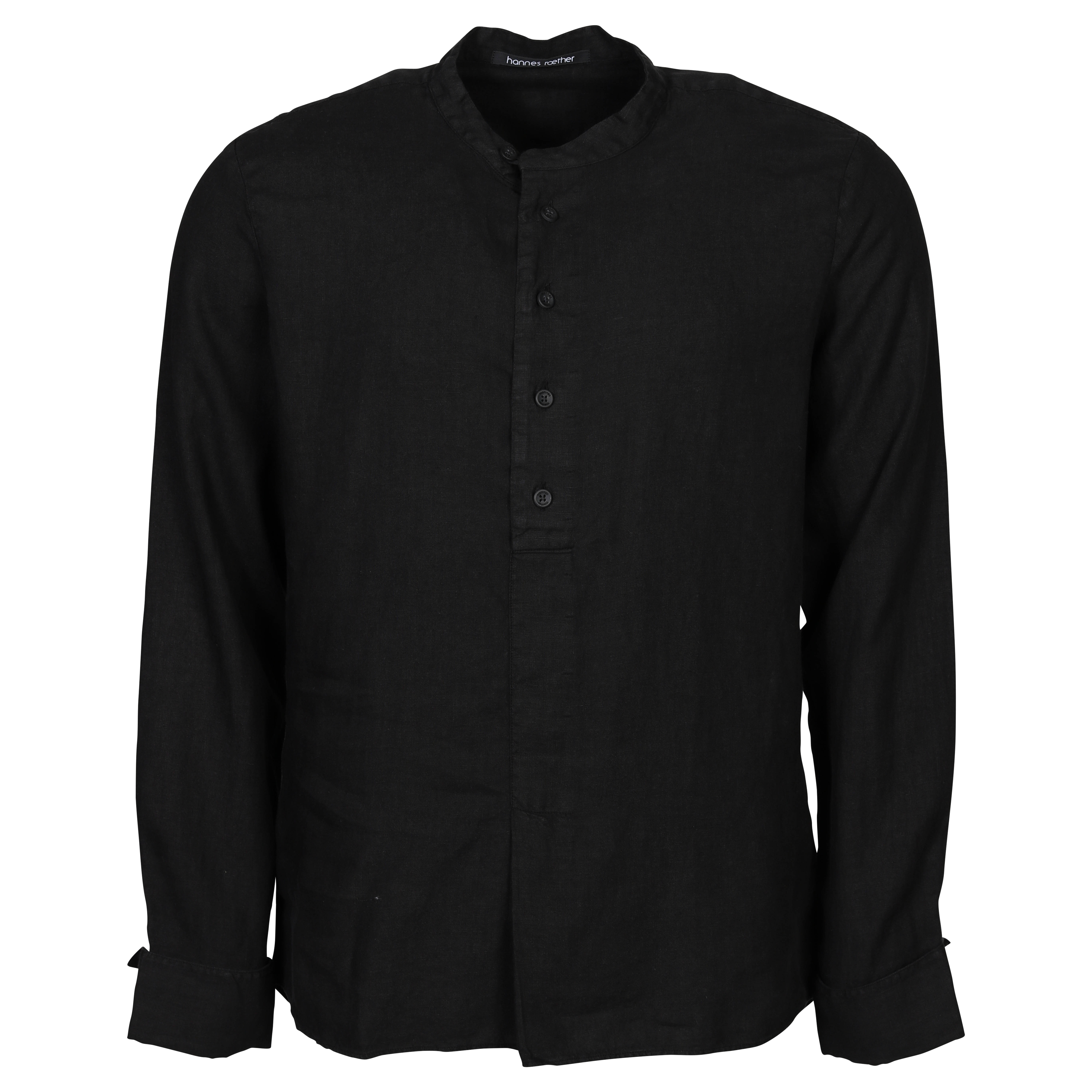Hannes Roether Linen Tunic Shirt in Black