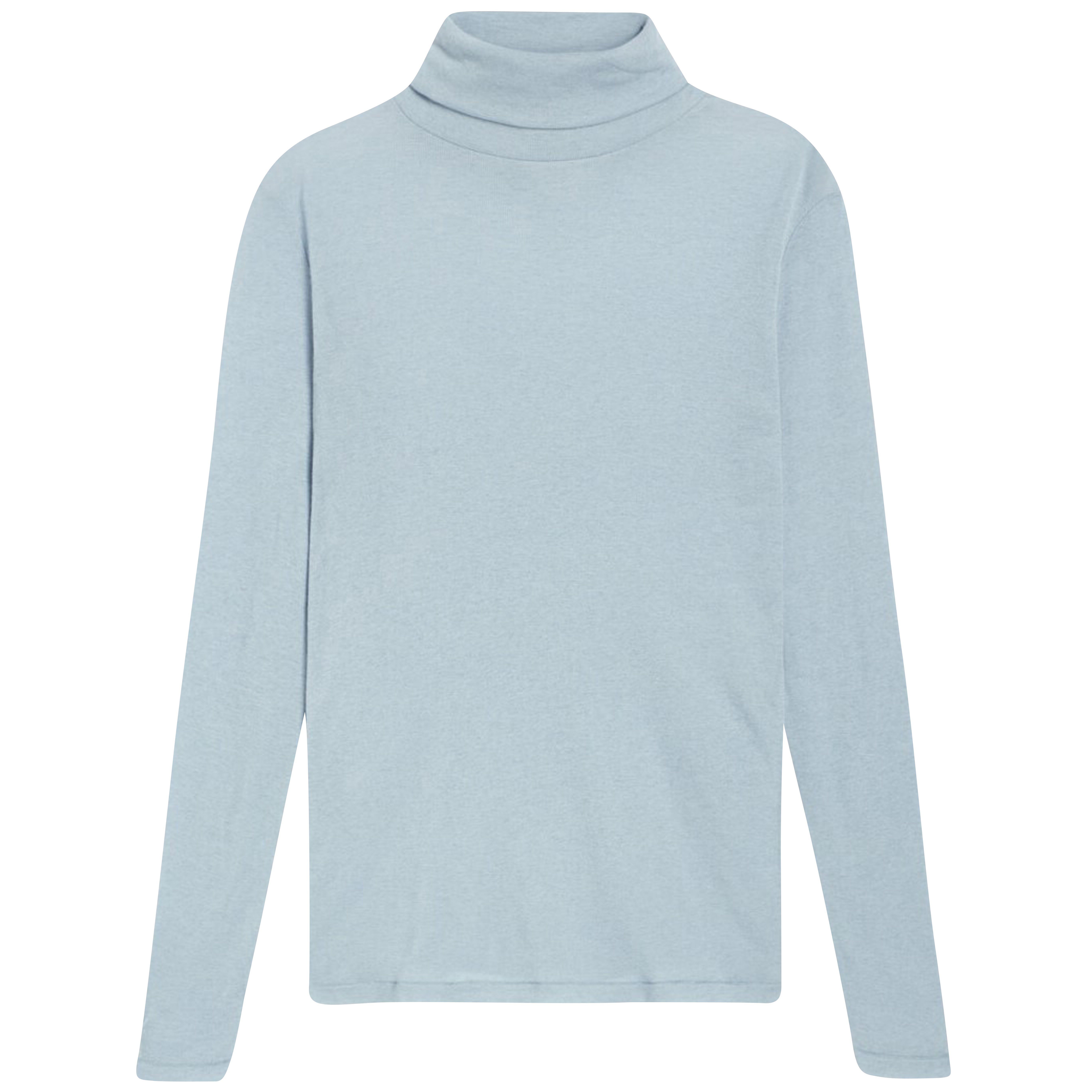 Closed Rollneck Knit Pullover in Light Blue Melange