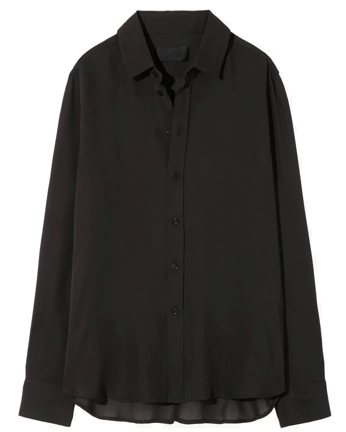 NILI LOTAN Gaia Slim Shirt in Black Silk