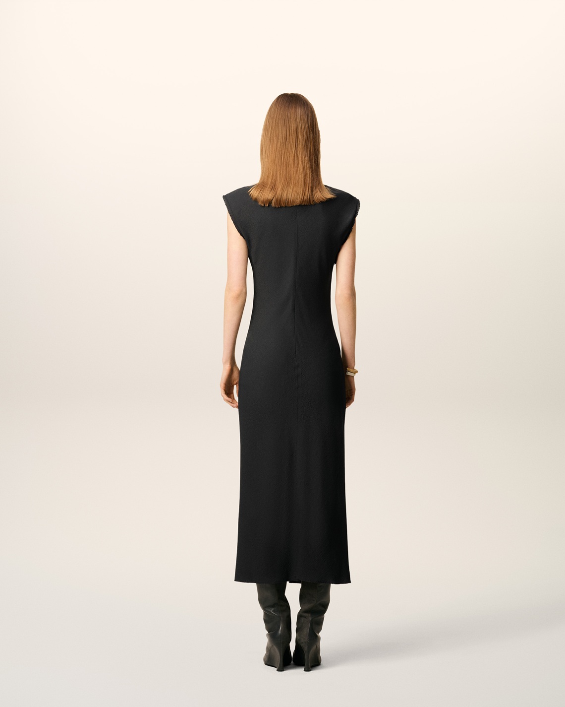 AMI PARIS Viscose Dress in Anthracite