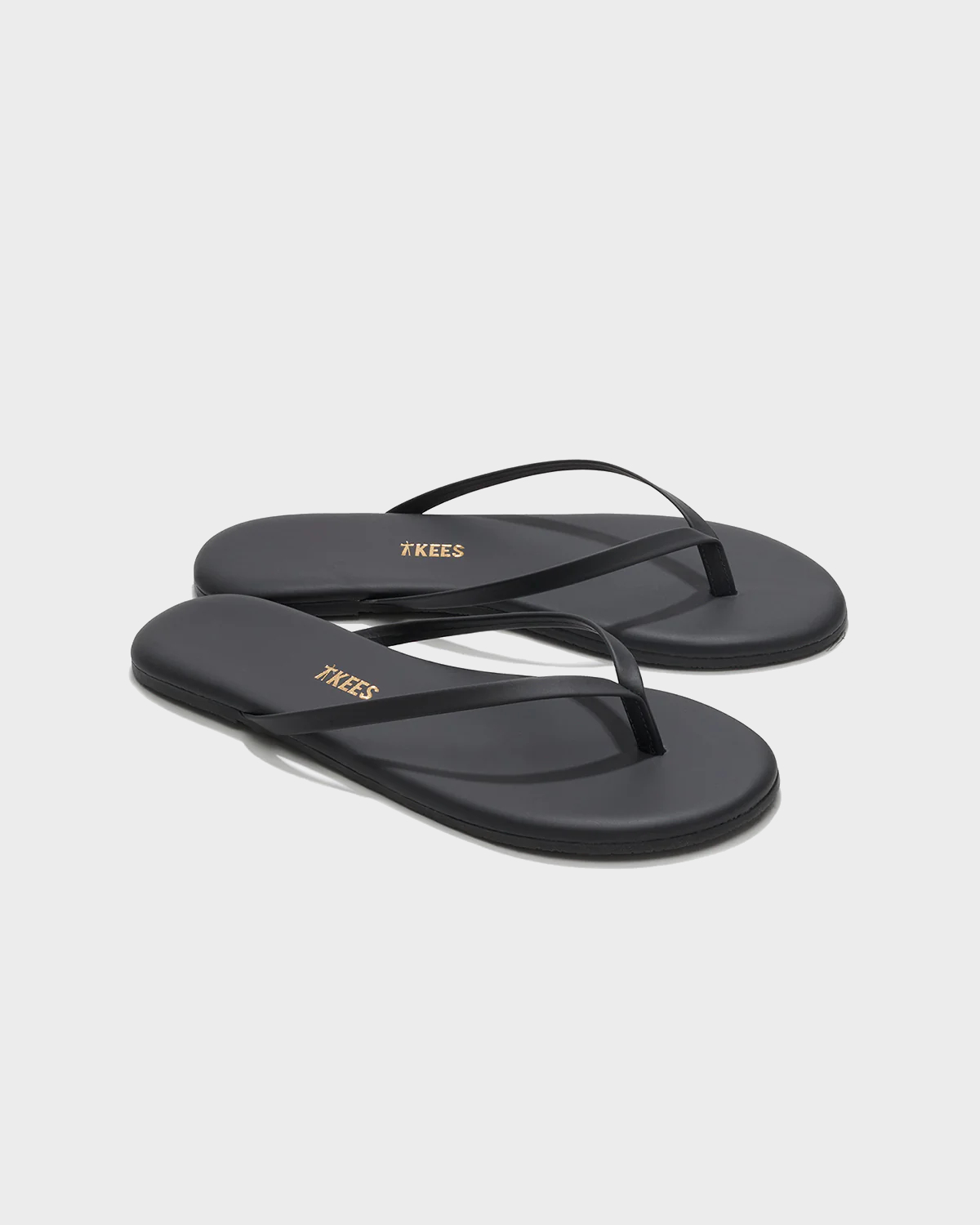 TKEES Lily Leather Flip Flop in Washed Black