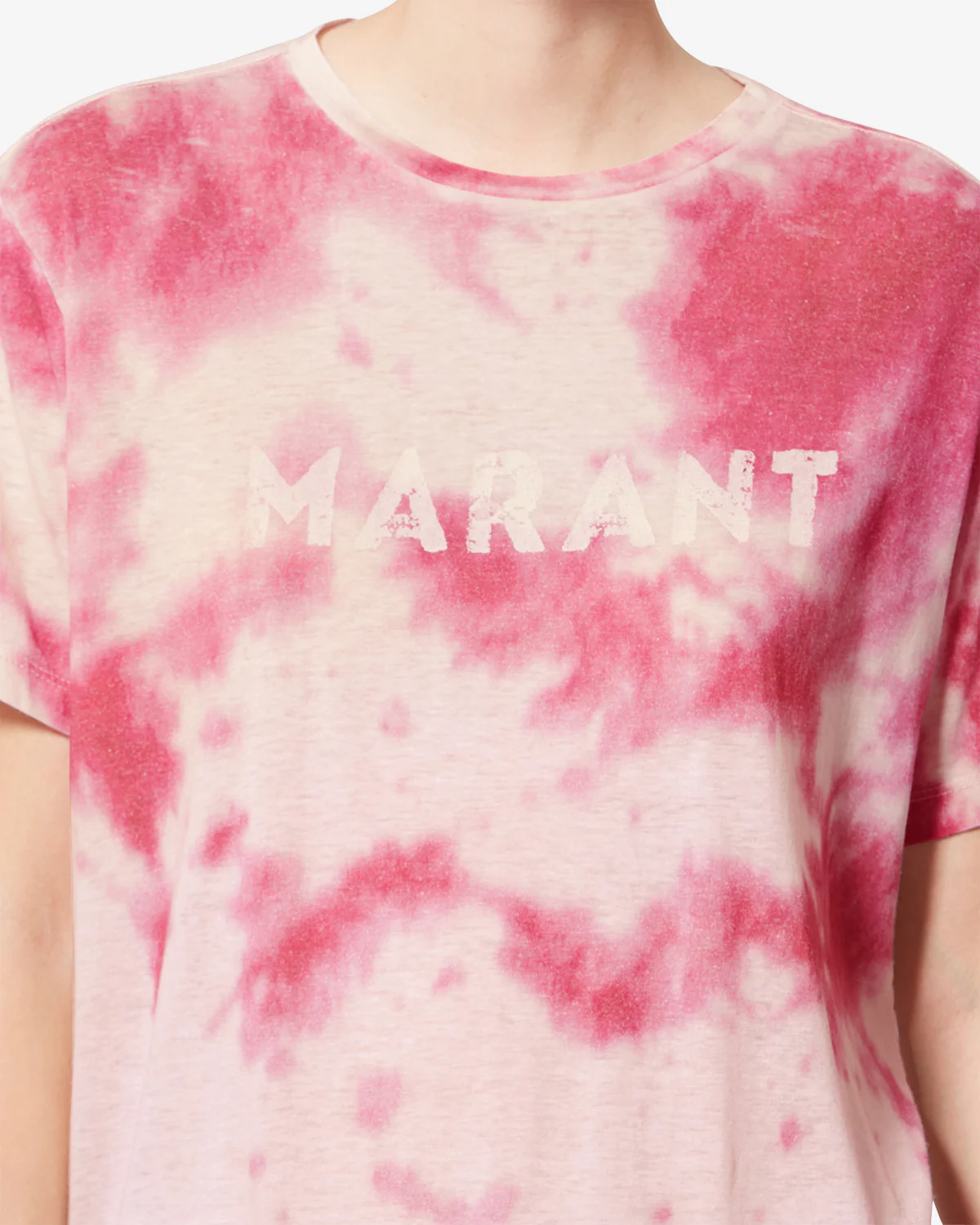 ISABEL MARANT ÉTOILE Zewel Tie-Dye Logo T-Shirt in Pink