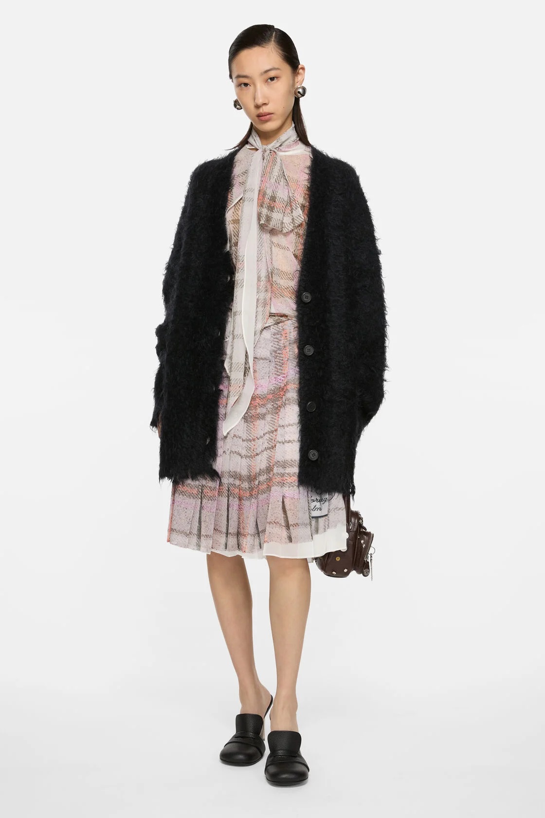 ACNE STUDIOS Fluffy Cardigan in Black