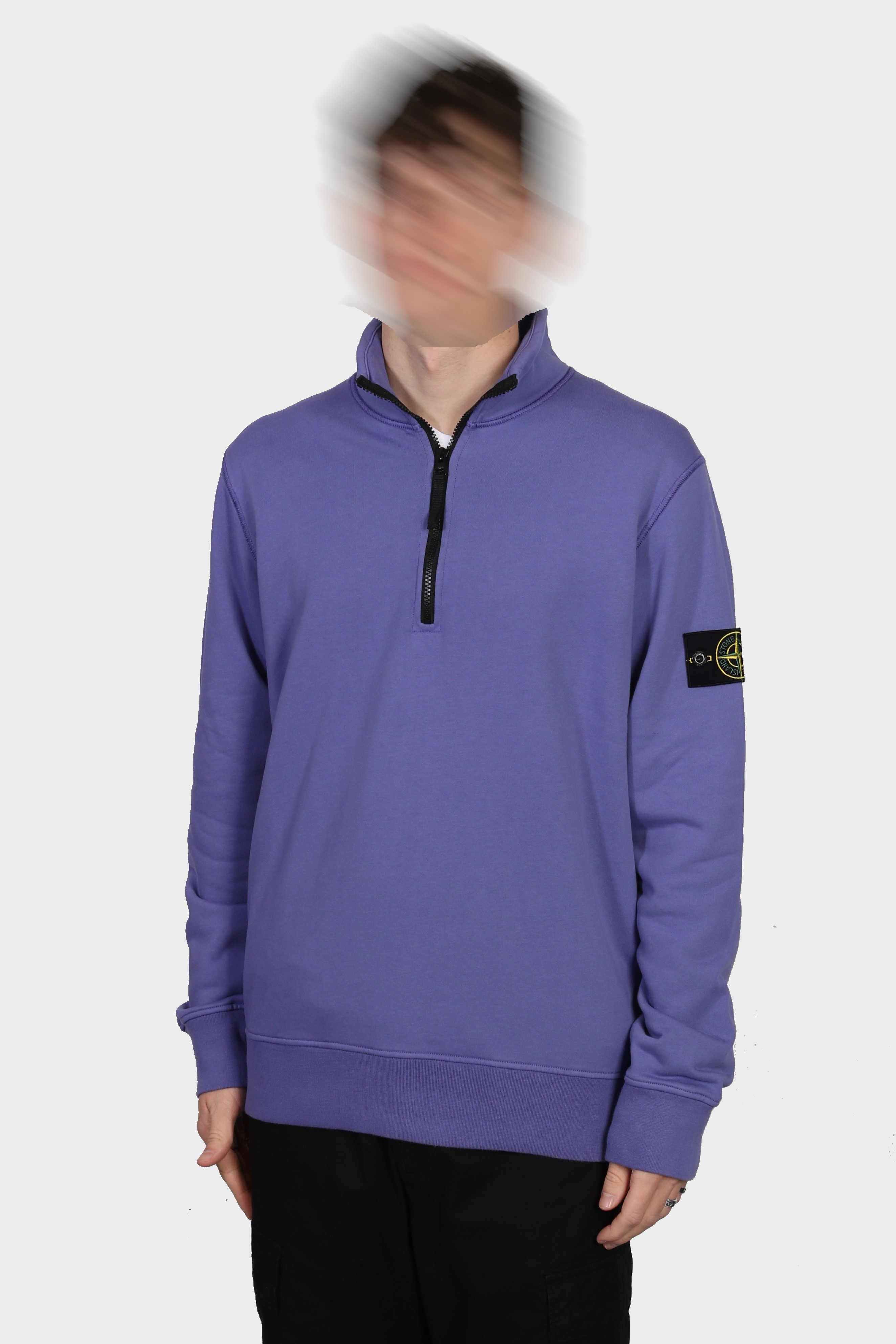 STONE ISLAND Half Zip Sweatshirt in Lilac 2XL