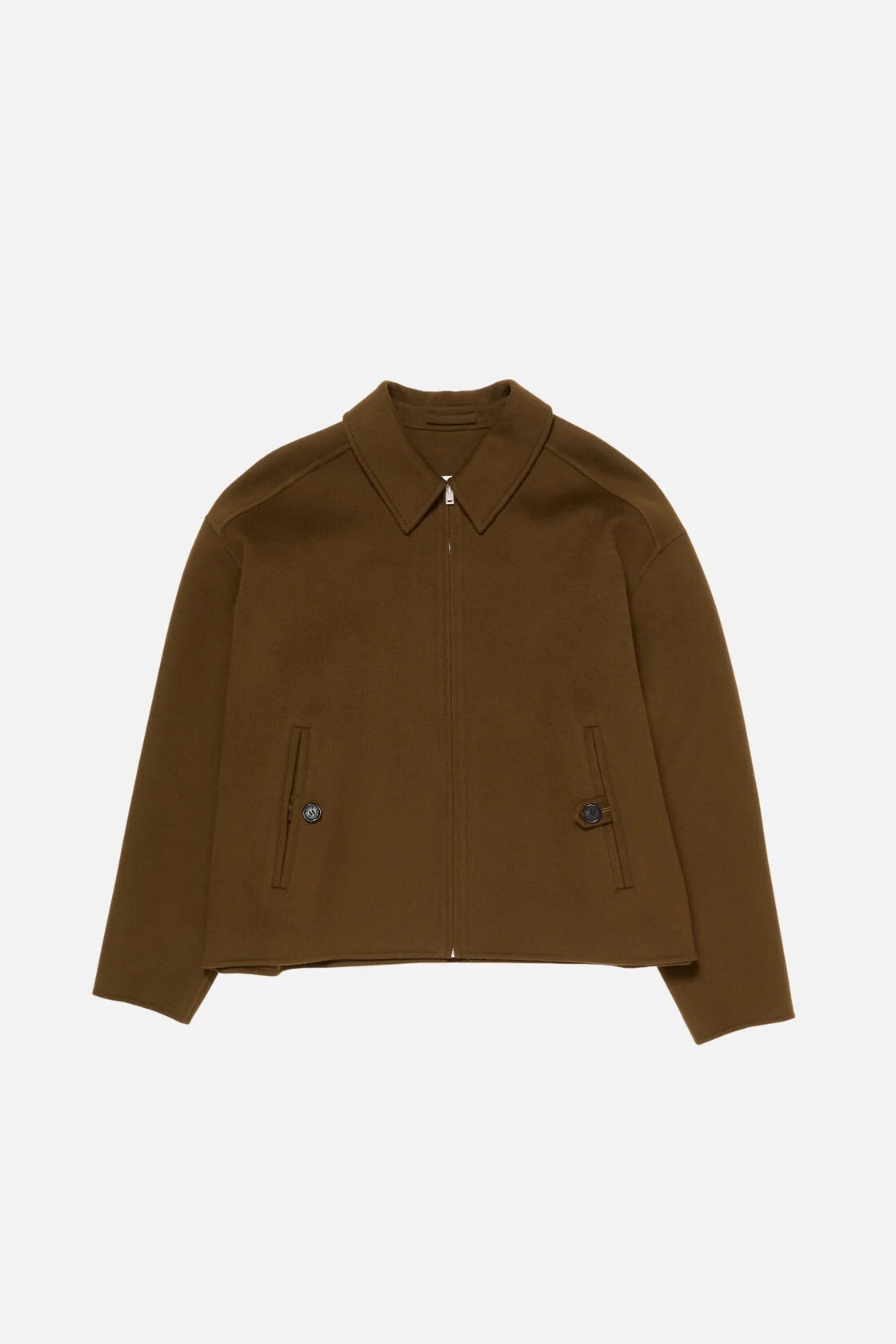 ACNE STUDIOS Boxy Fit Wool Jacket in Olive Green