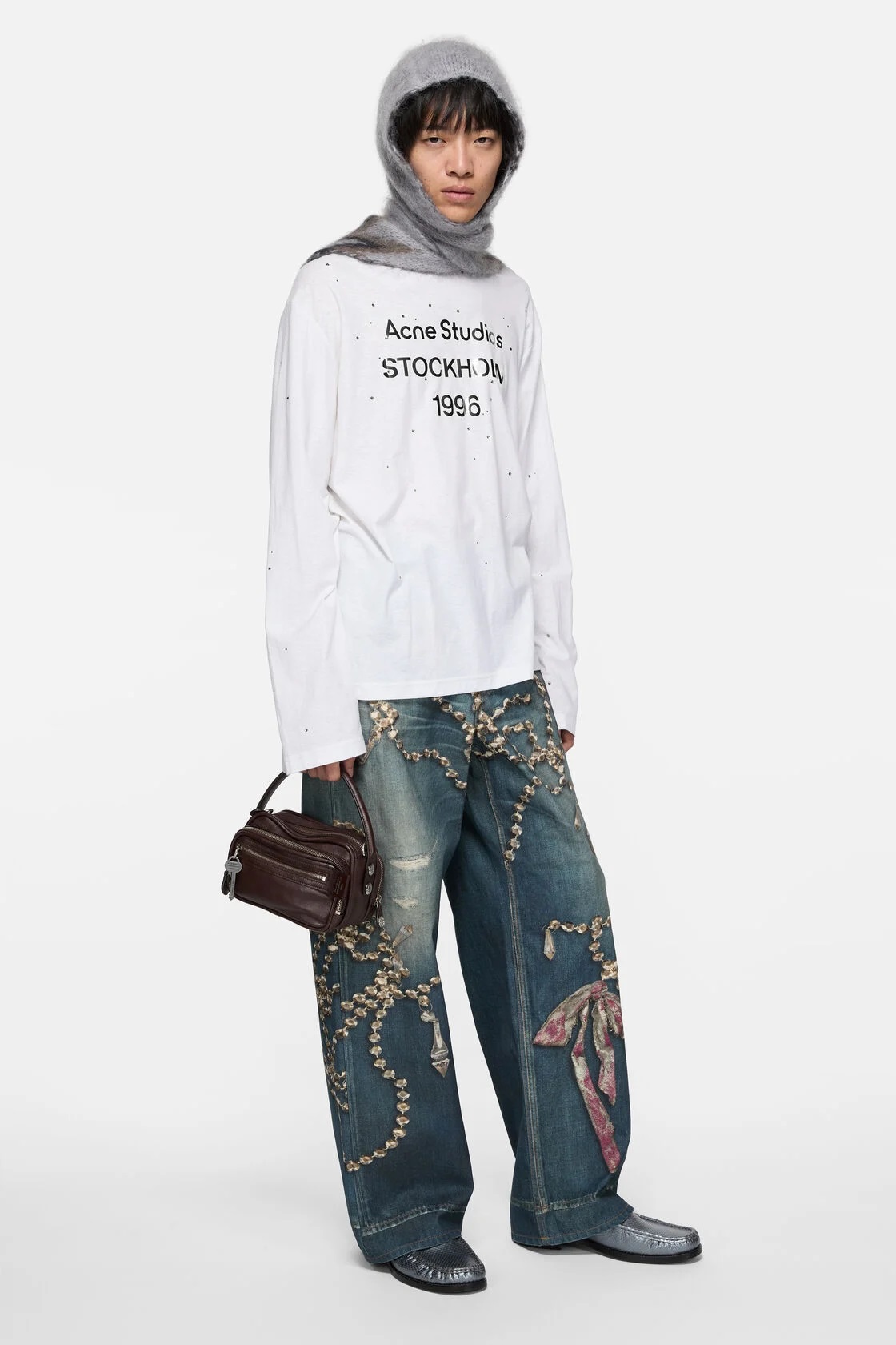 ACNE STUDIOS 1981 Trompe-l'oeil-Print Baggy Jeans in Regular Length XL