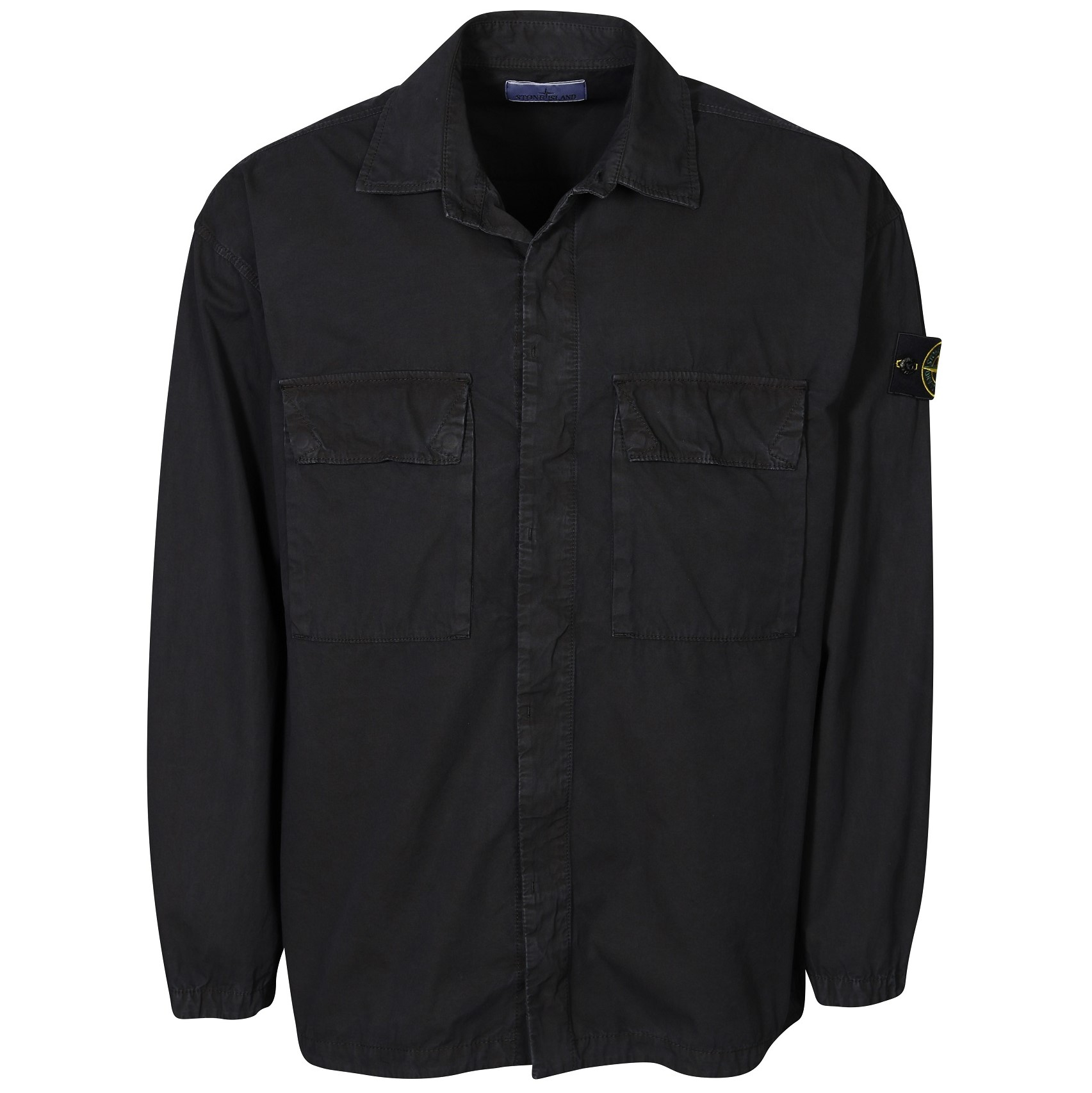 STONE ISLAND Cotton Overshirt in Washed Black