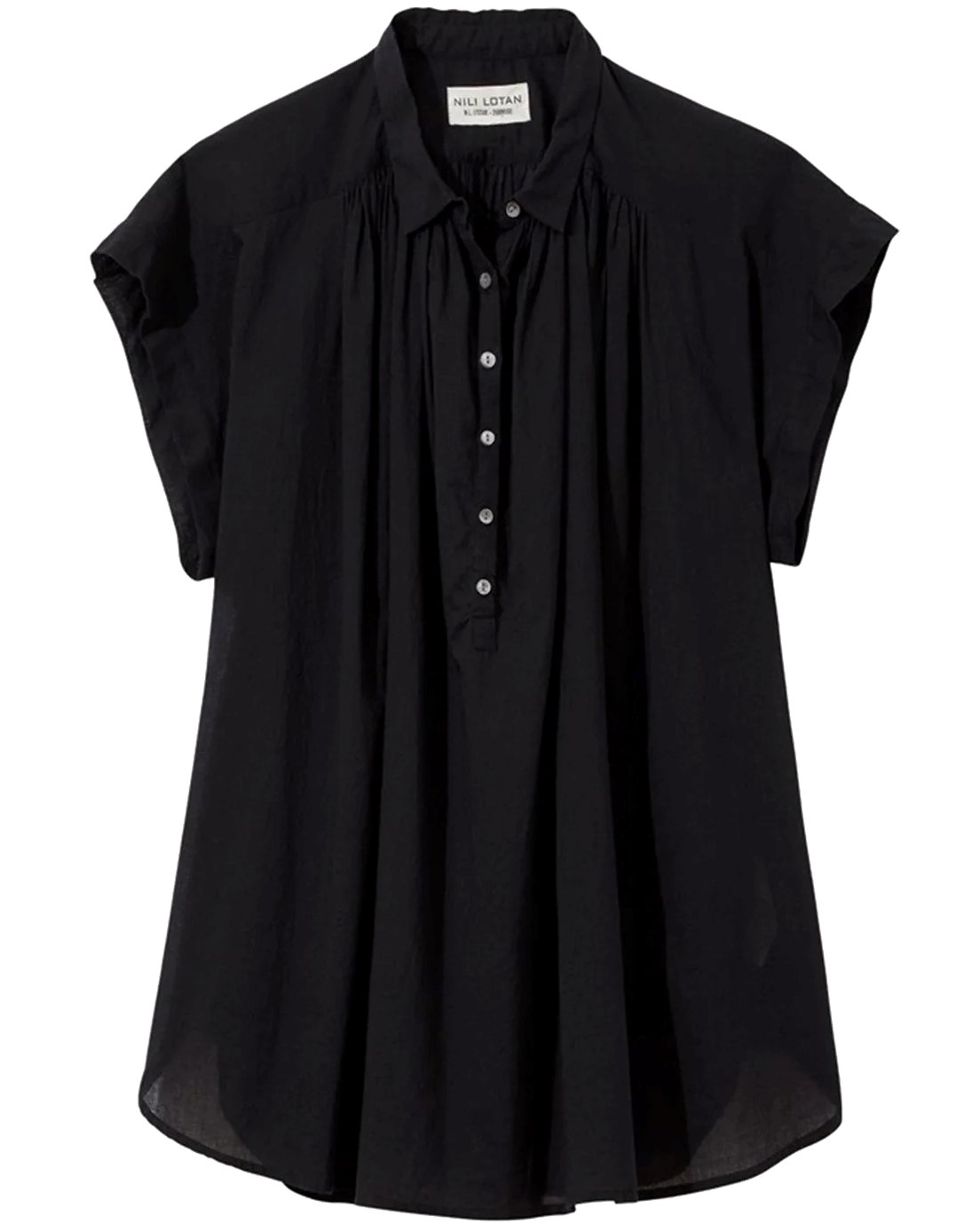 NILI LOTAN Cotton Voile Blouse Normandy in Black S