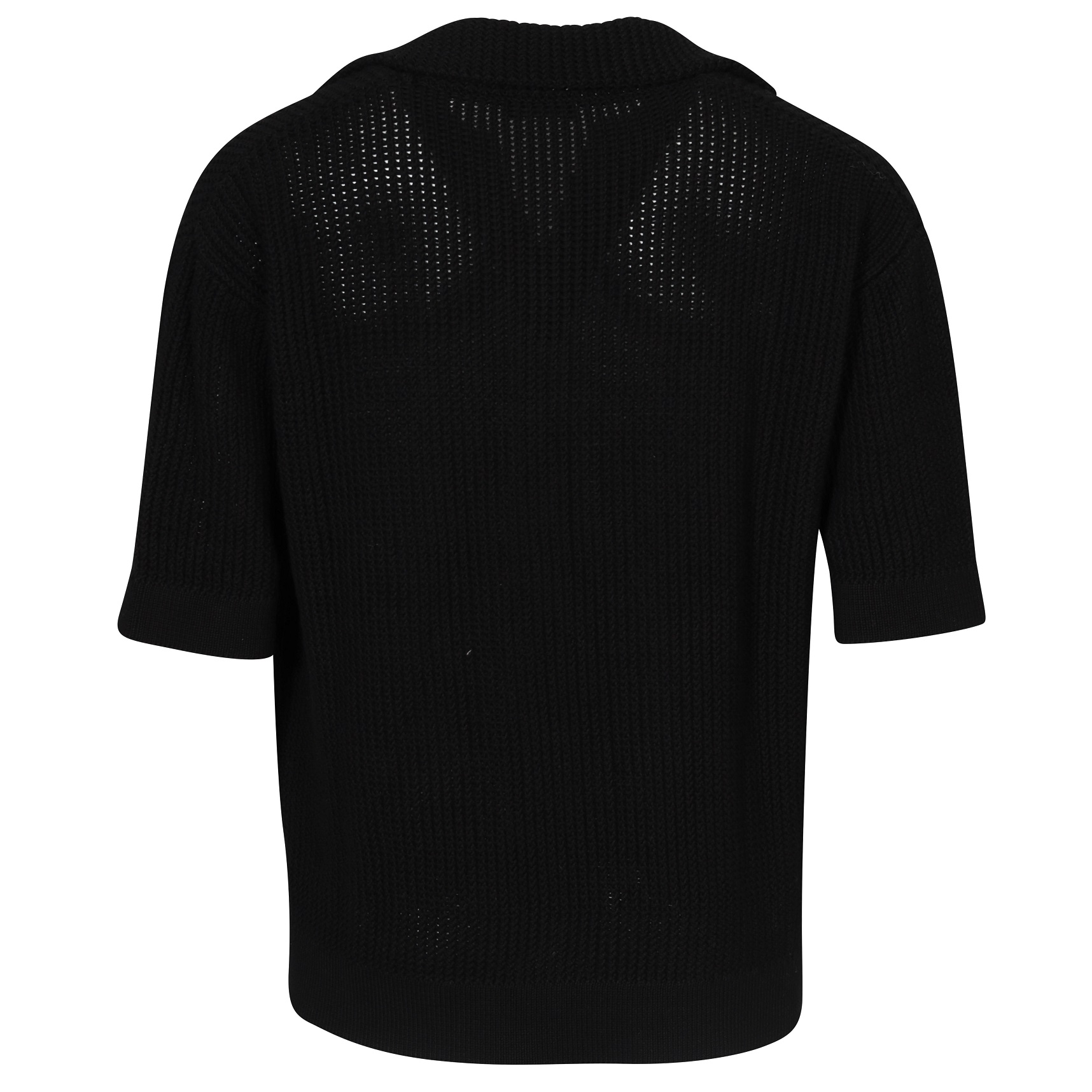 Roberto Collina Oversize Cotton Knit Polo in Black 48