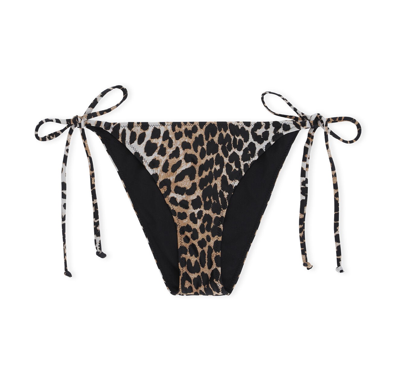 GANNI Recycled Core Bikini Brief in Leopard