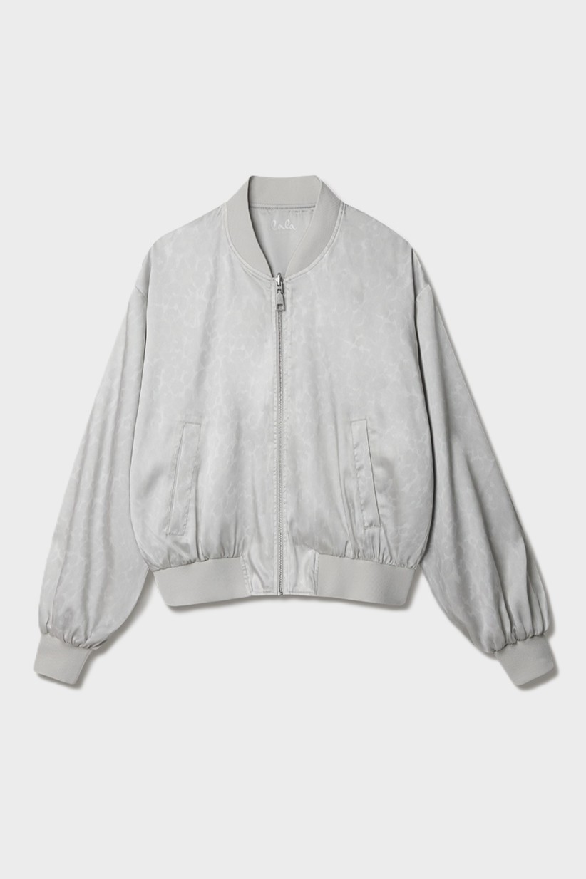 LALA BERLIN Reversible Satin Jacket in Cream Leo Printed L