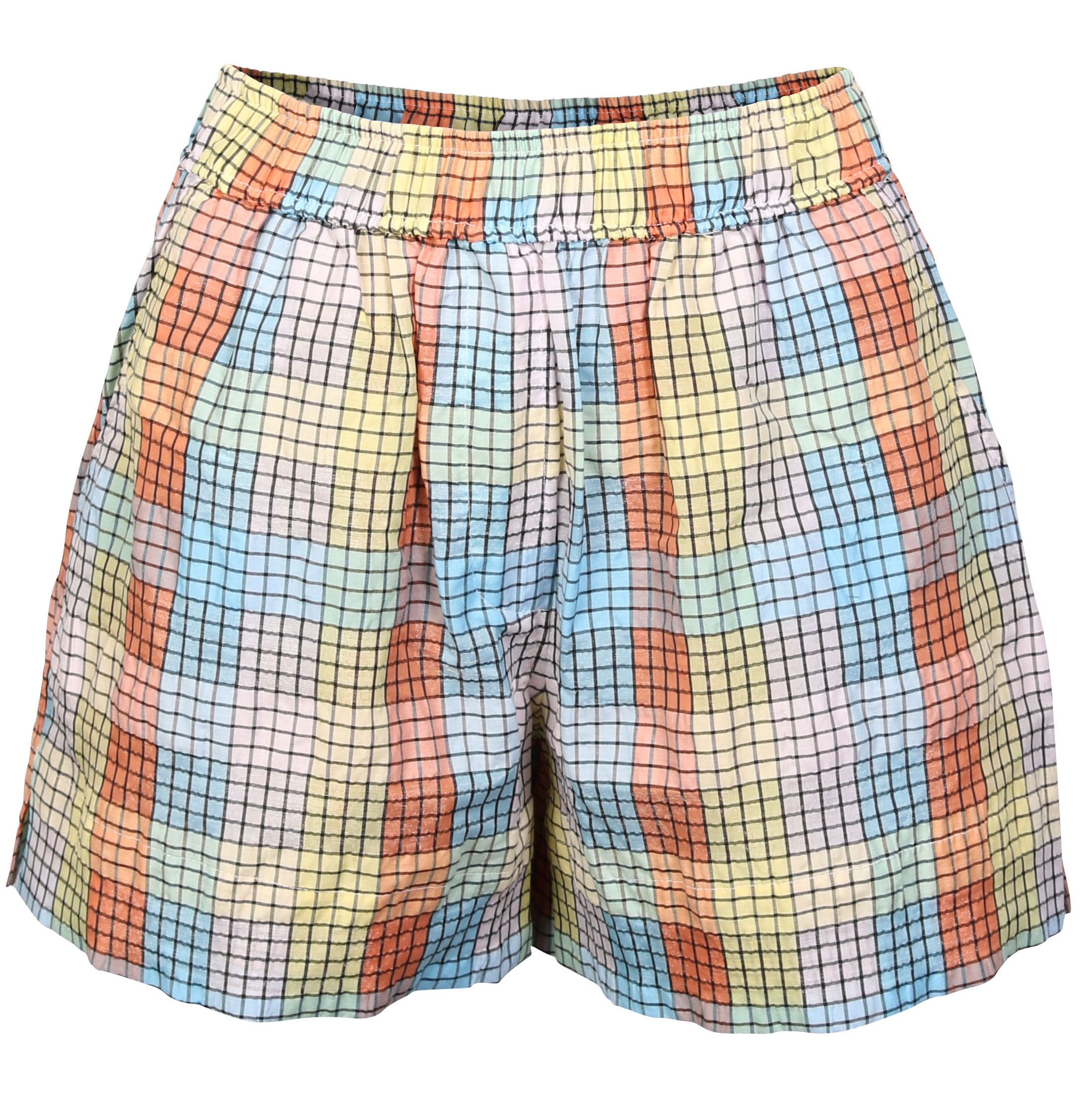 Ganni Shorts Seersucker Multicheck