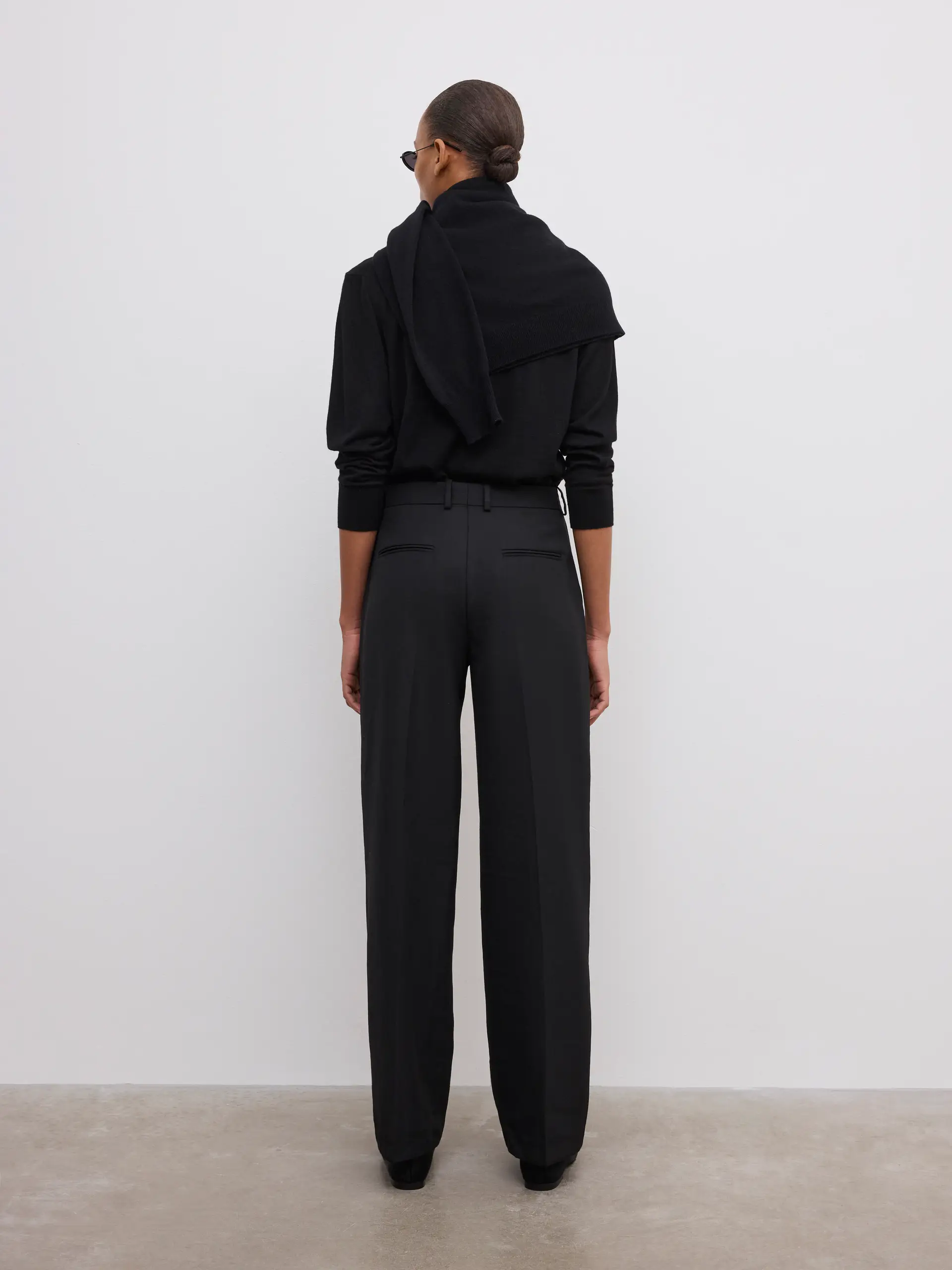 DAGMAR Relaxed Wool Pant in Black