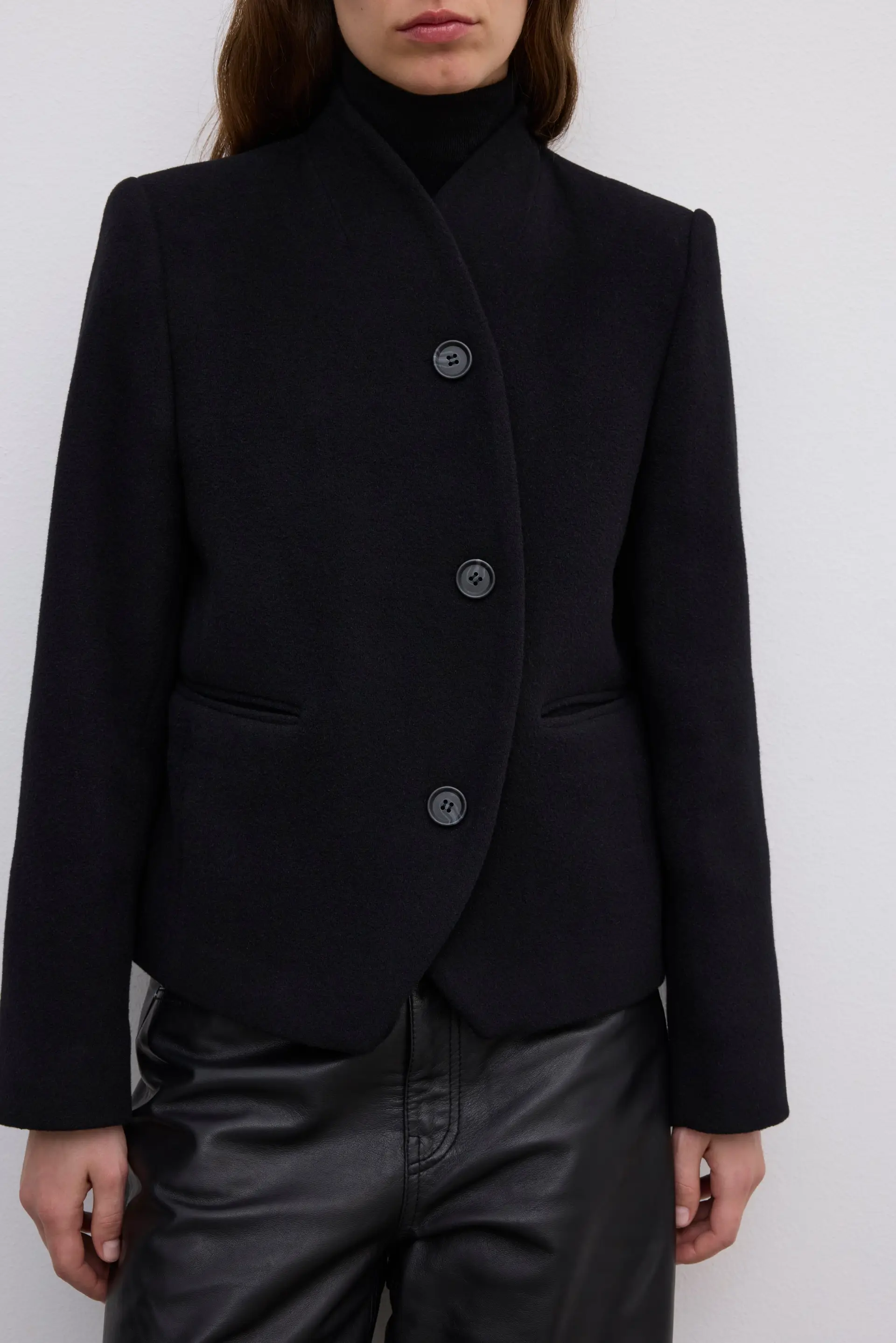 DAGMAR Short Curved Jacket in Black