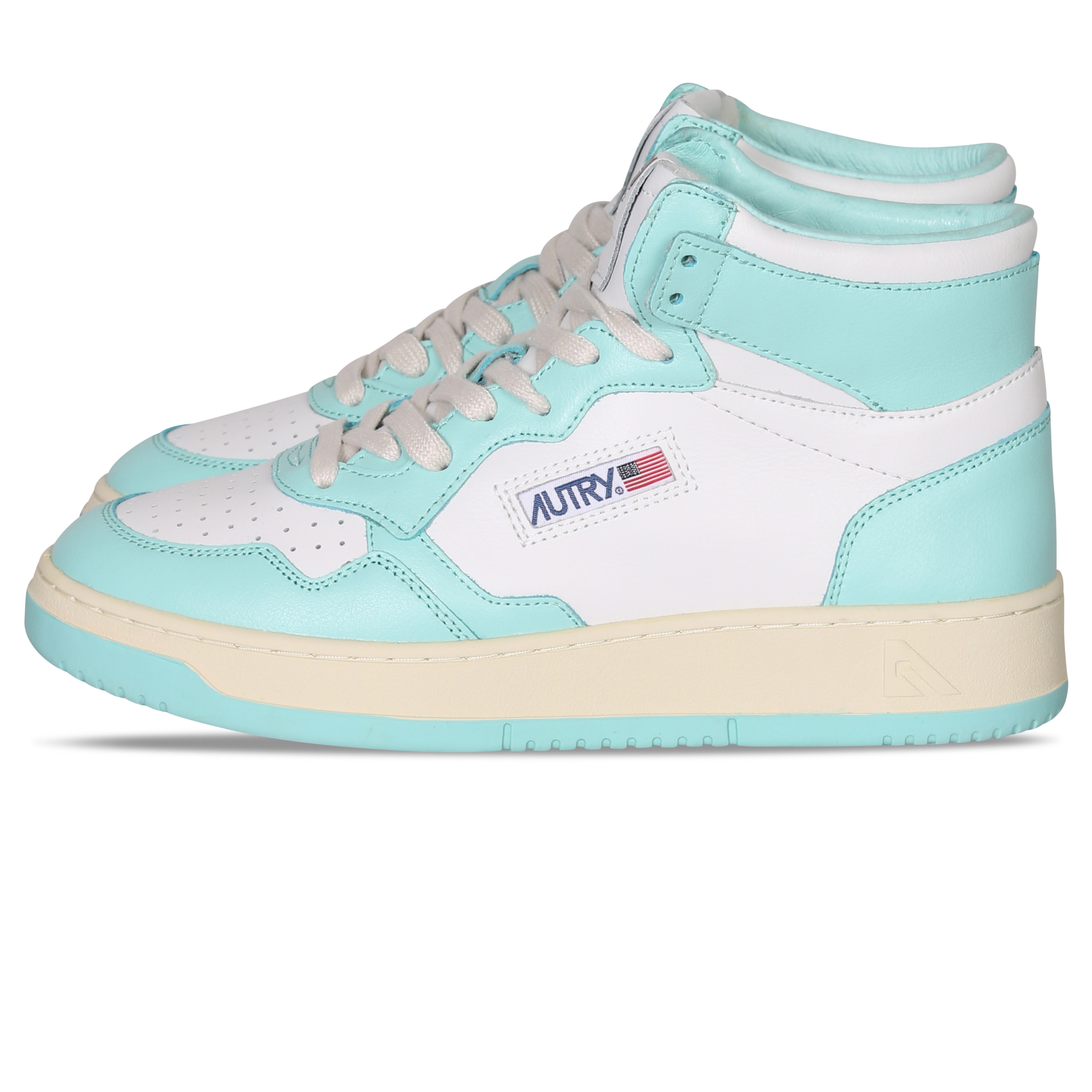 AUTRY ACTION SHOES Mid Sneaker White/Turquoise AUTRY ACTION SHOES Mid Sneaker White/Turquoise
