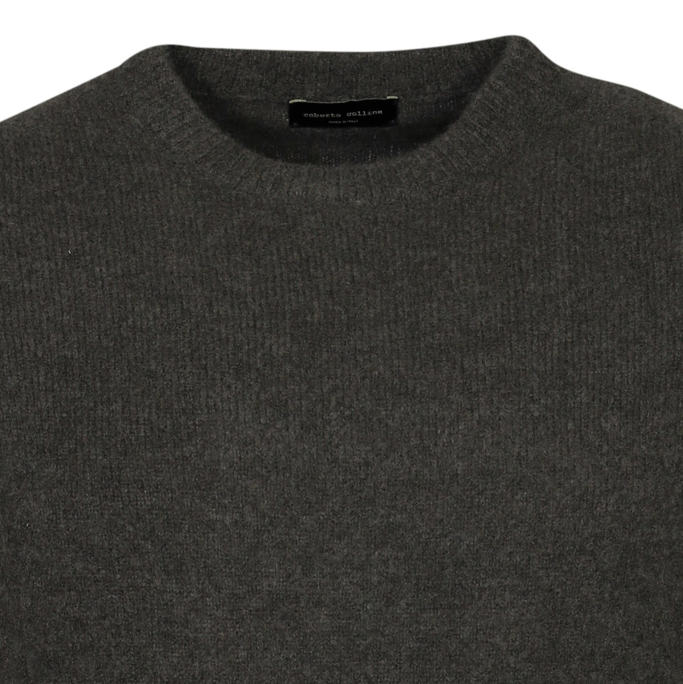 Roberto Collina Fluffy Cashmere Pullover in Olive