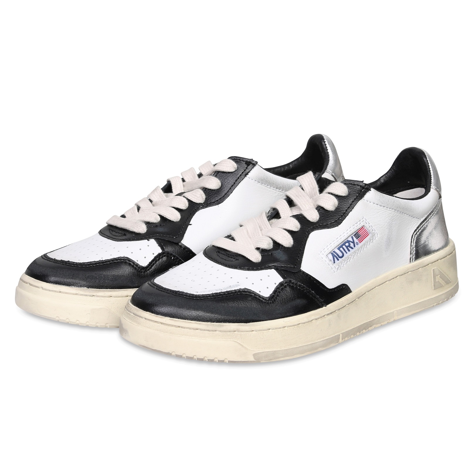 AUTRY ACTION SHOES Super Vintage Low Sneaker White/Black/Silver 38