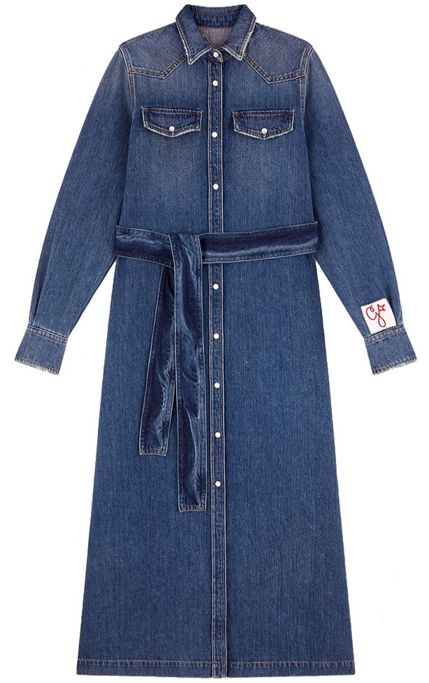 GOLDEN GOOSE Denim Dress Dana Medium Stone Washed GOLDEN GOOSE Denim Dress Dana Medium Stone Washed