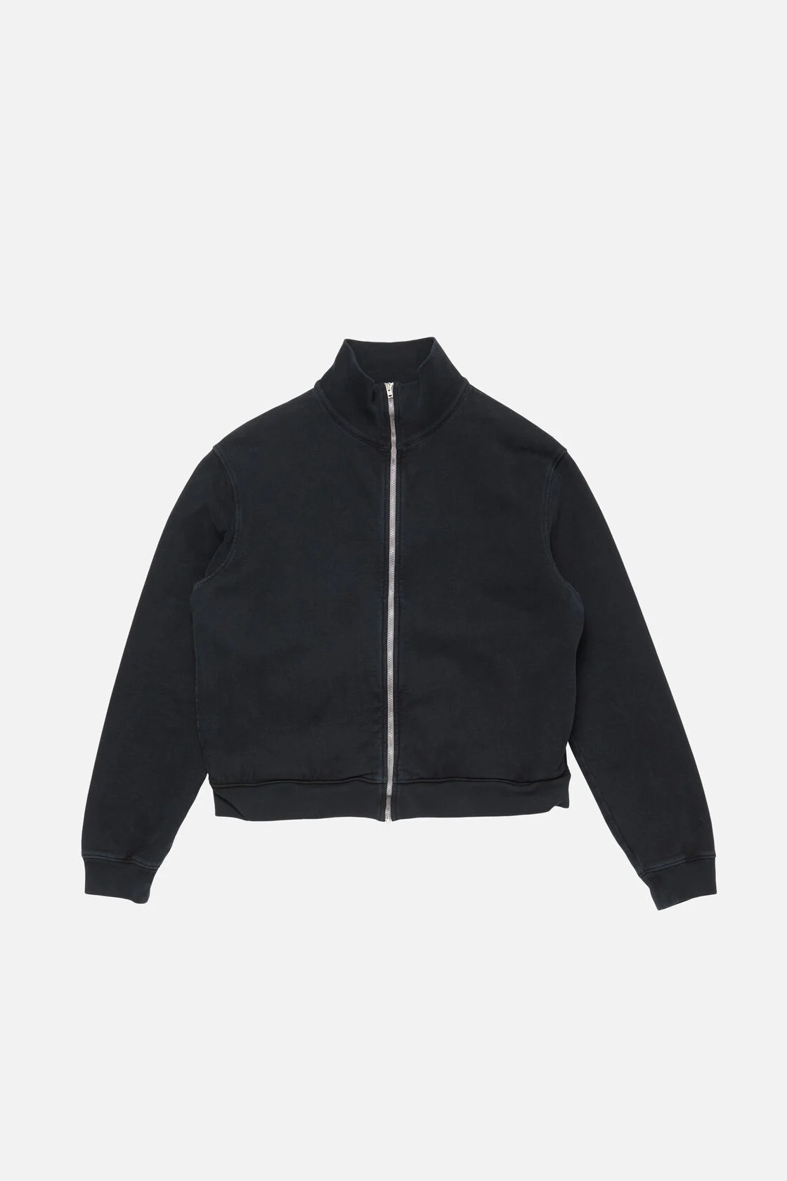 ACNE STUDIOS Zip Logo Sweatshirt in Faded Black