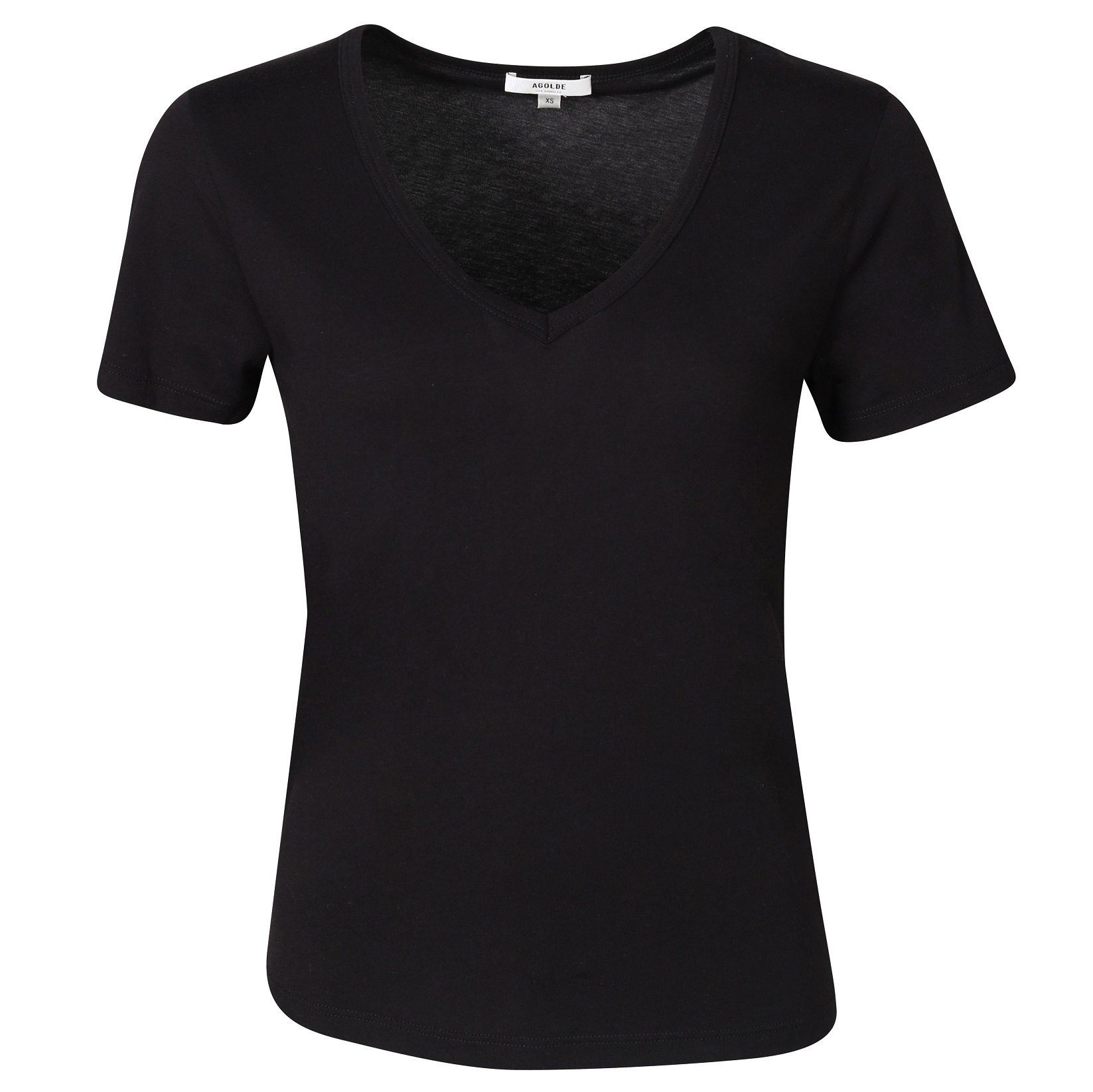 AGOLDE Cameron V-Neck Tee in Black