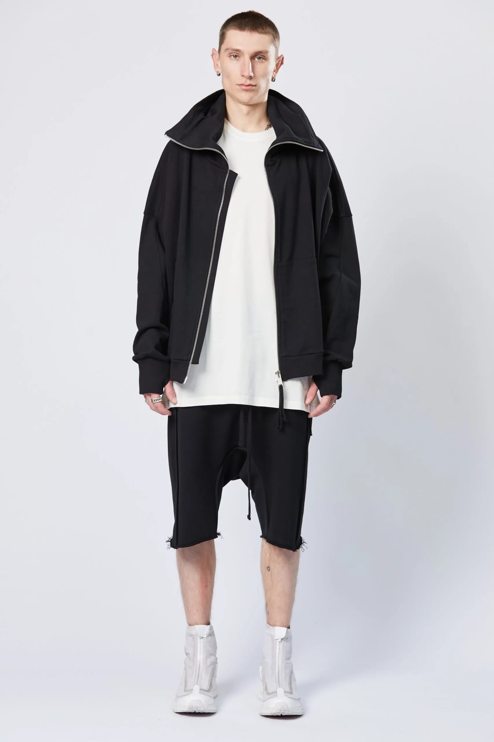 THOM KROM Oversize Zip Hoodie in Black XL