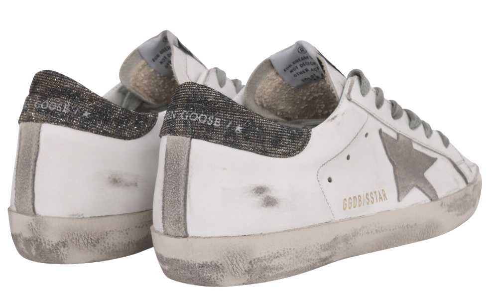 Golden Goose Sneaker Superstar Leather Upper Suede Star Lurex Heel