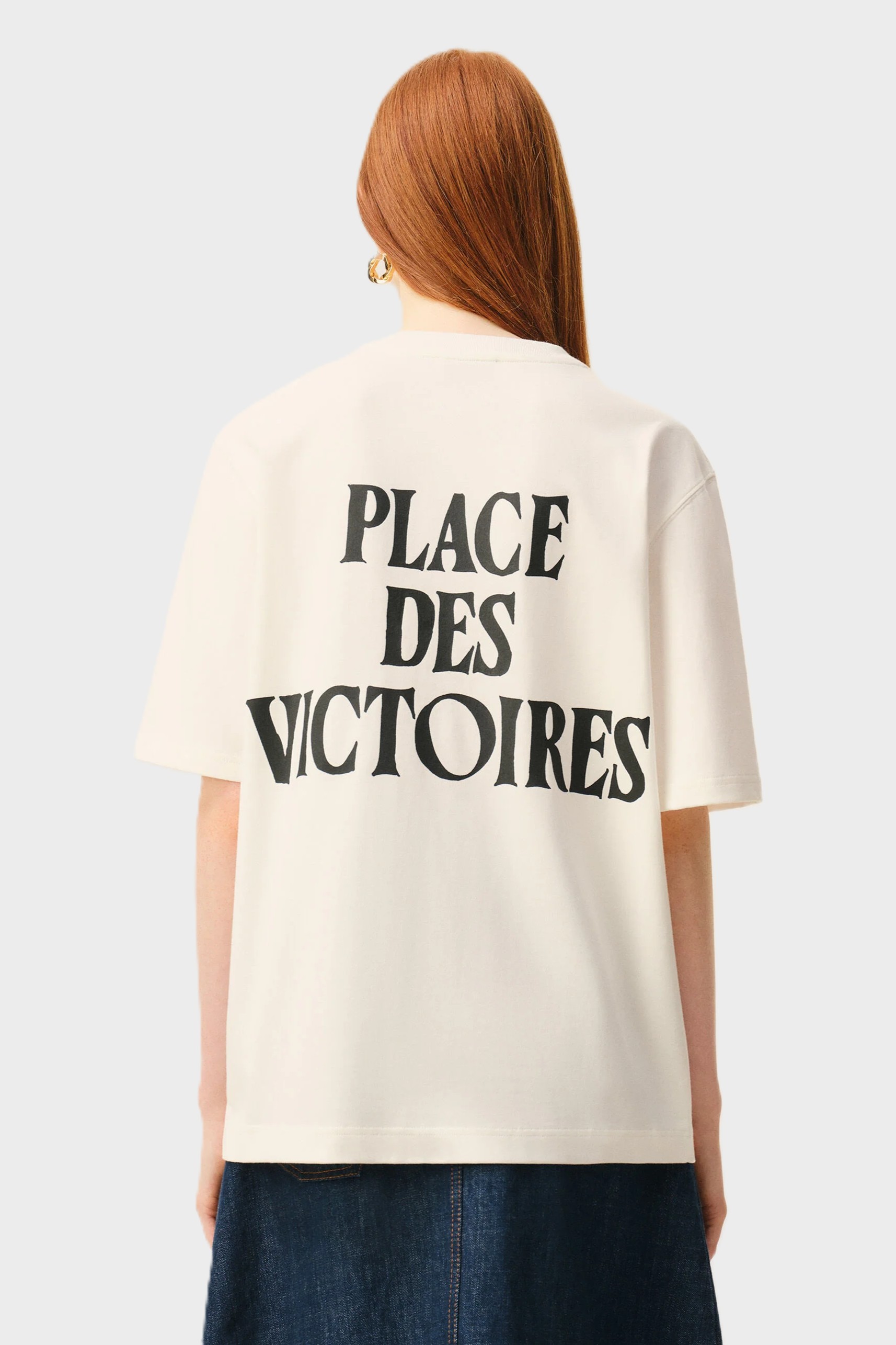 AMI PARIS de Coeur Place Des Victoires T-Shirt in Cream