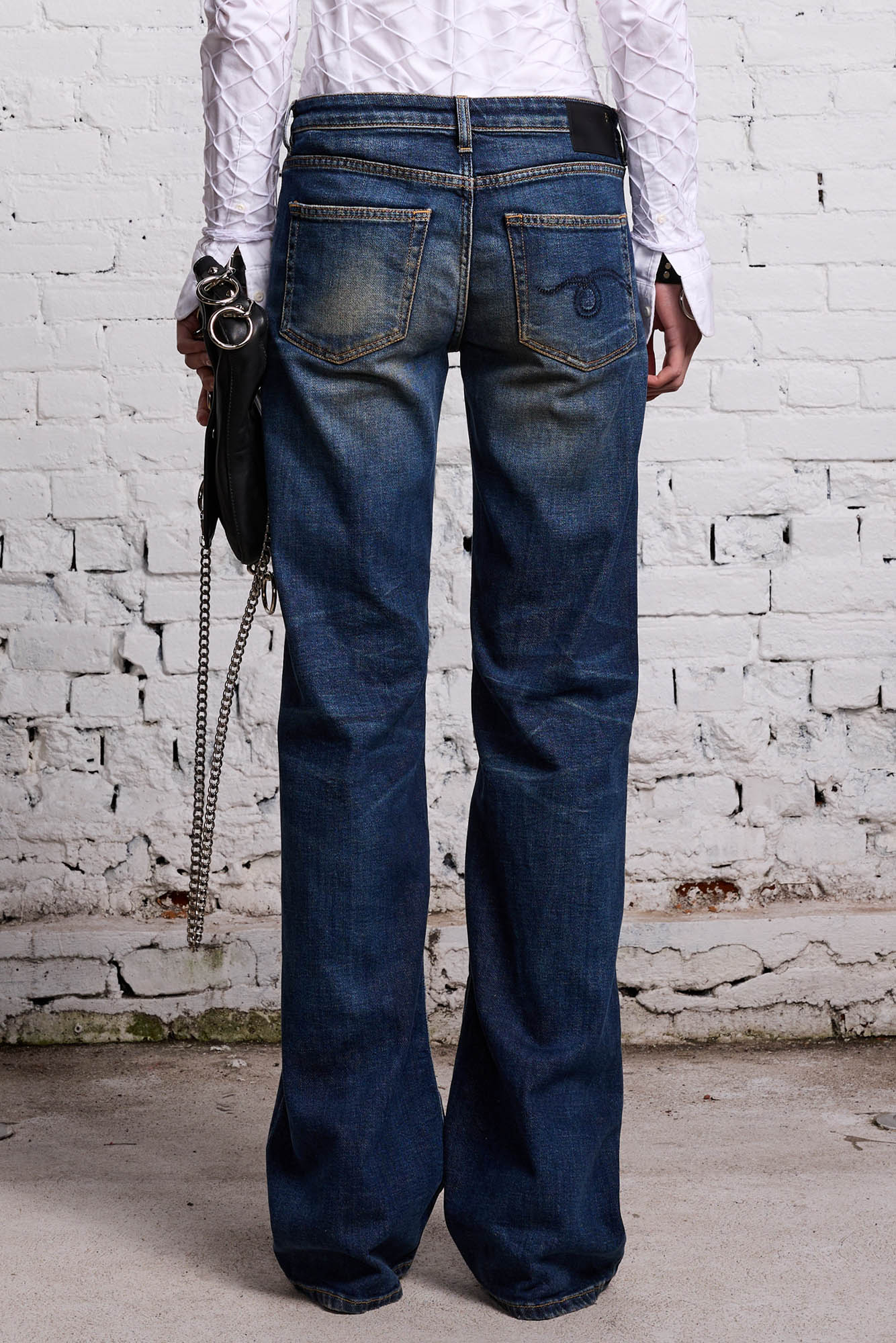 R13 Boy Flare Jeans in Ansel Blue