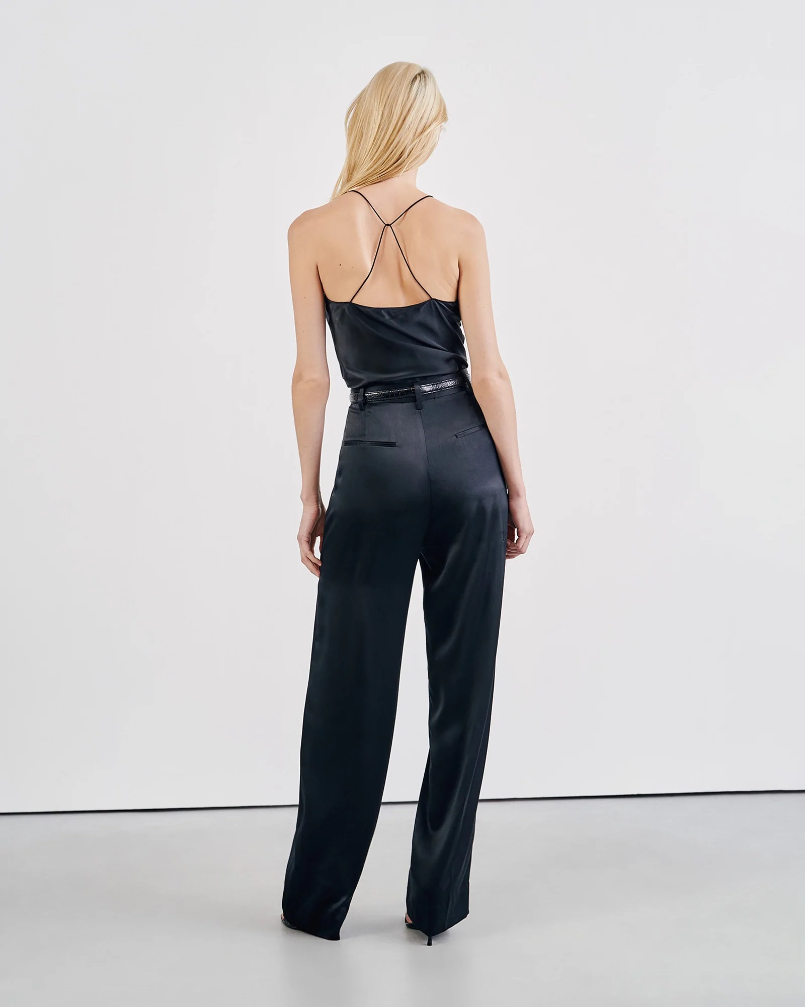 NILI LOTAN Desiree Cami Top in Black Silk XS