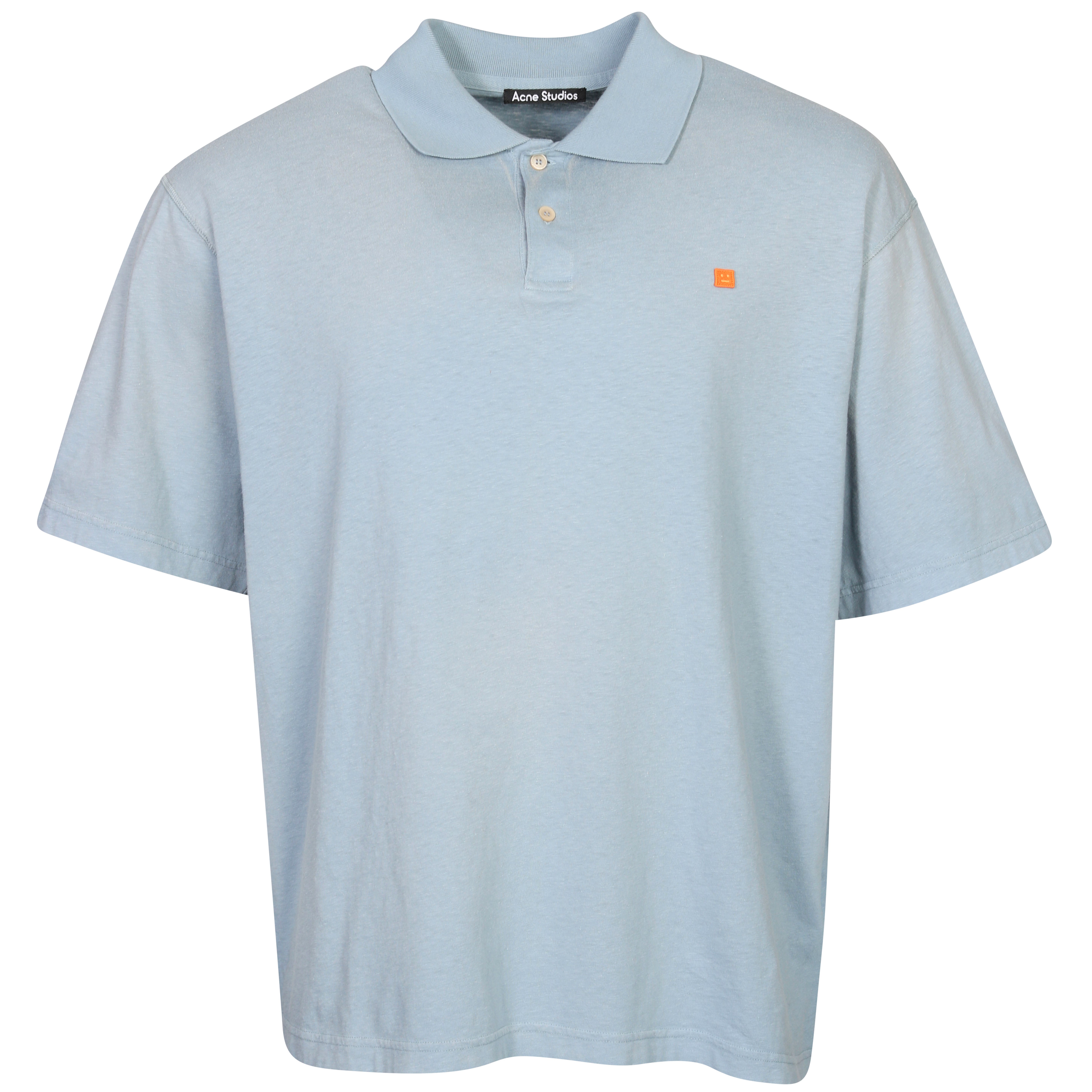 Acne Studios Face Polo Shirt in Dusty Blue