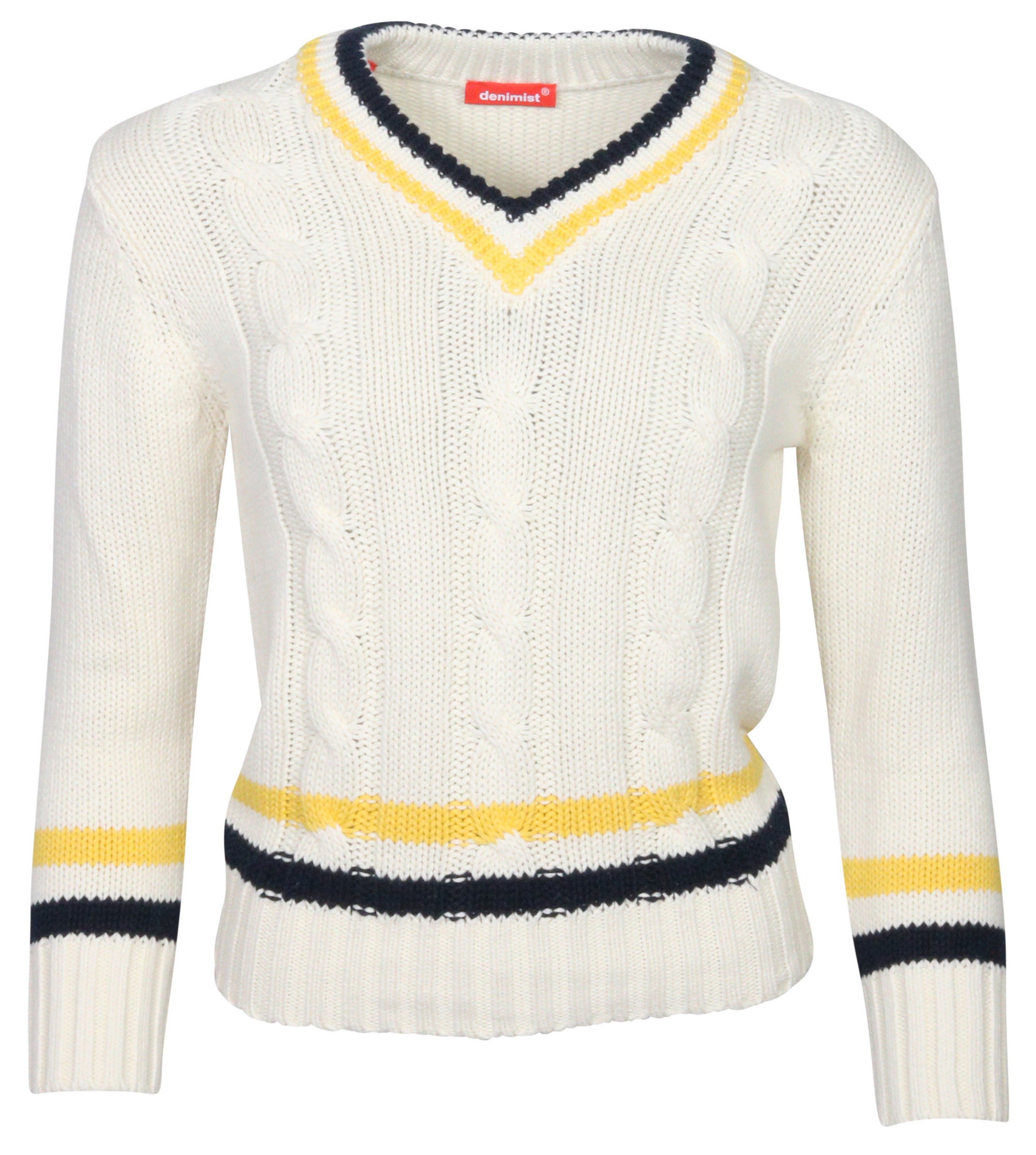 Denimist Shrunken Tennis Sweater Ecru