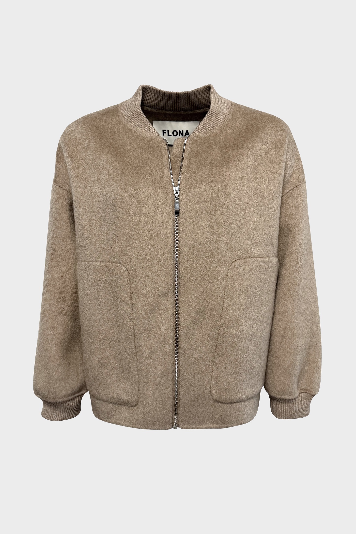 FLONA Bomber Jacket in Beige Melange