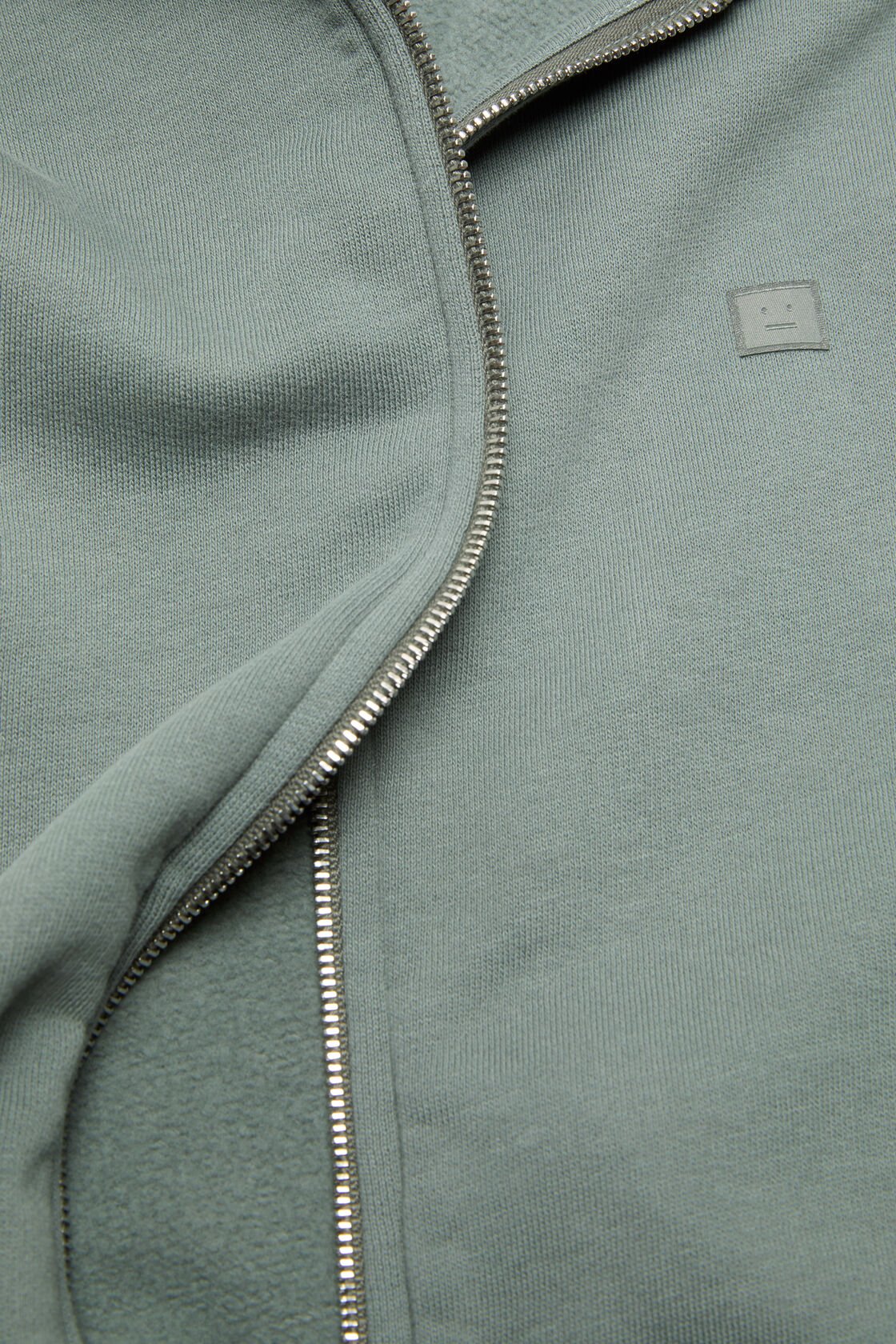 ACNE STUDIOS Face Zip Hoodie in Stone Grey