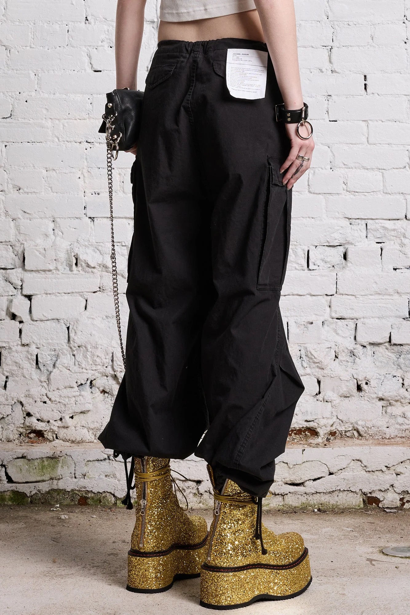 R13 Balloon Army Pants in Washed Black