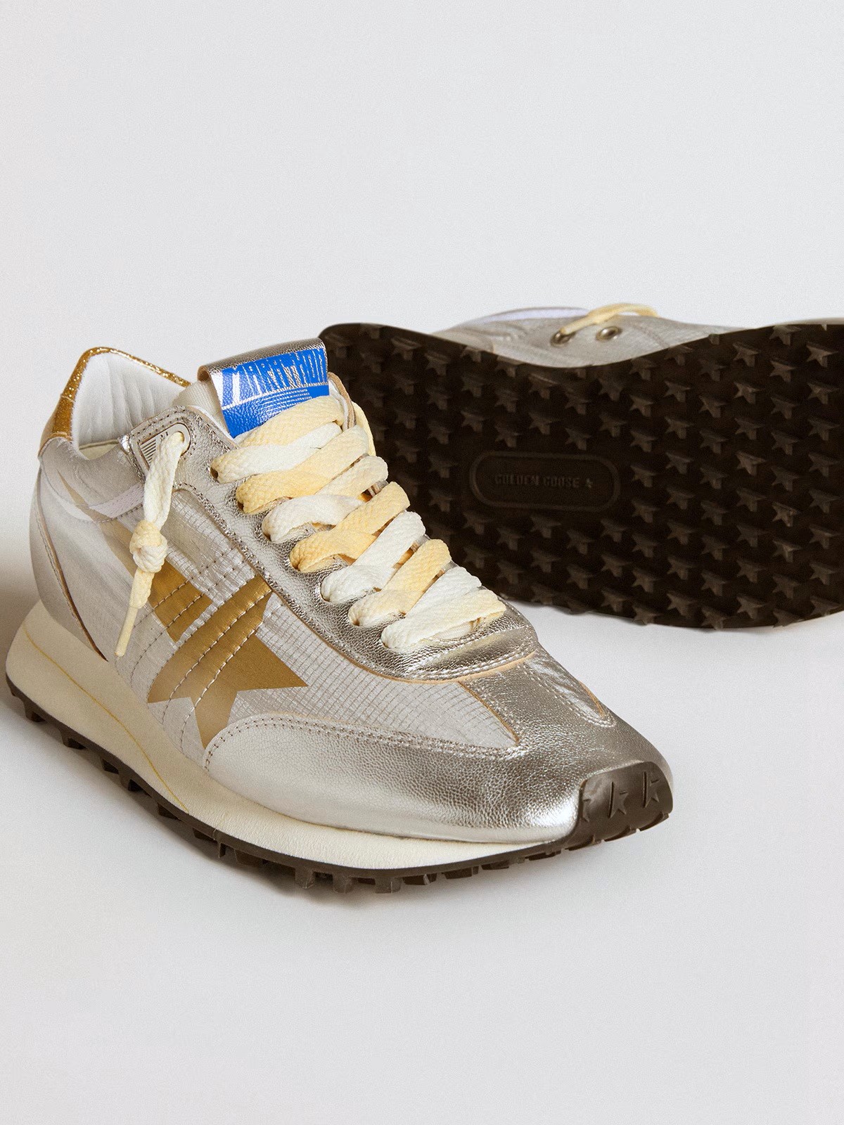 GOLDEN GOOSE Running Marathon in Silver/Gold