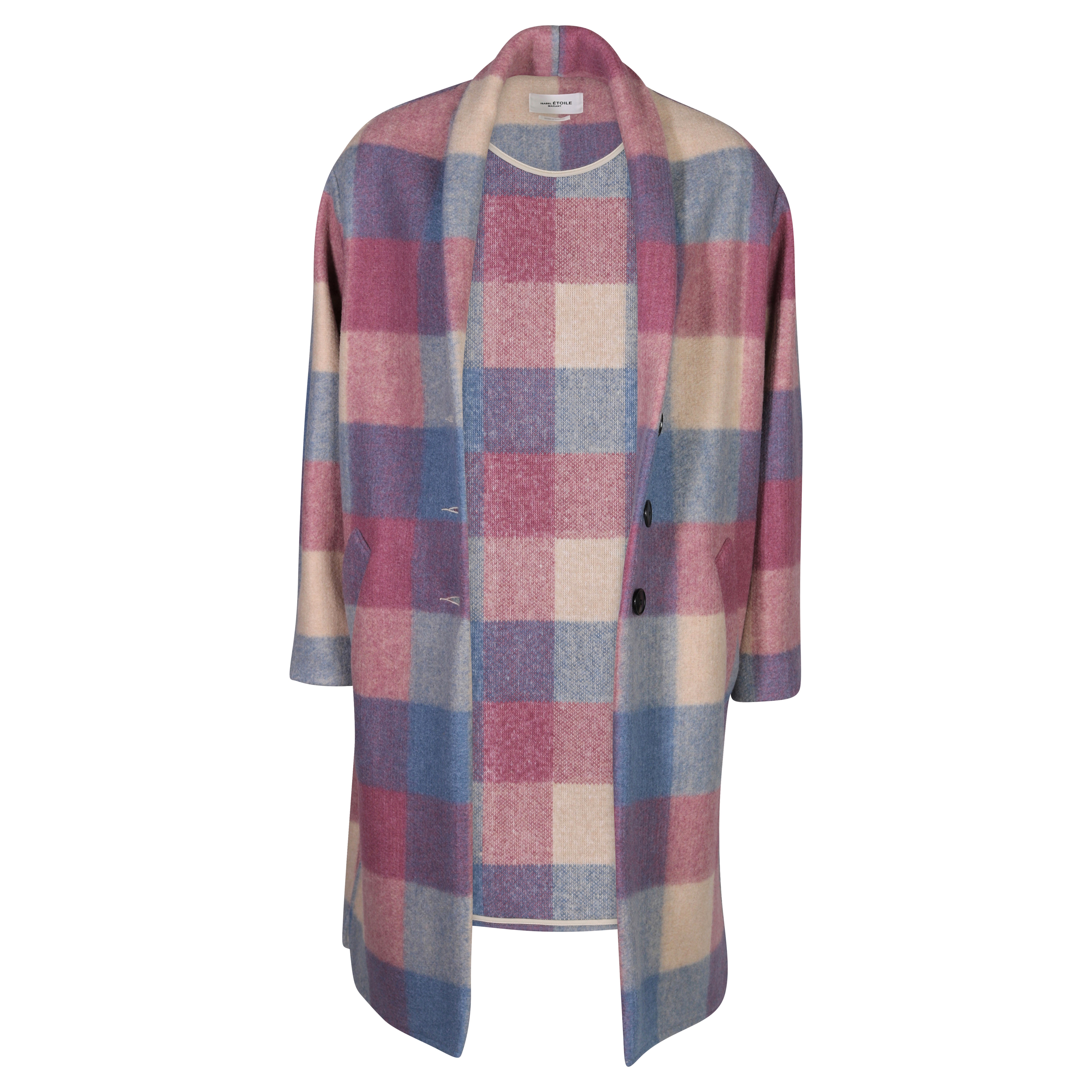 Isabel Marant Étoile Check Coat Gabriel in Rosewood XS