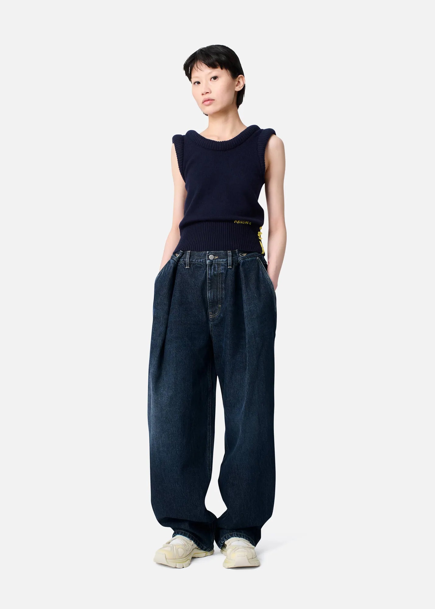 AXEL ARIGATO Relaxed Fit Jeans in Dark Blue
