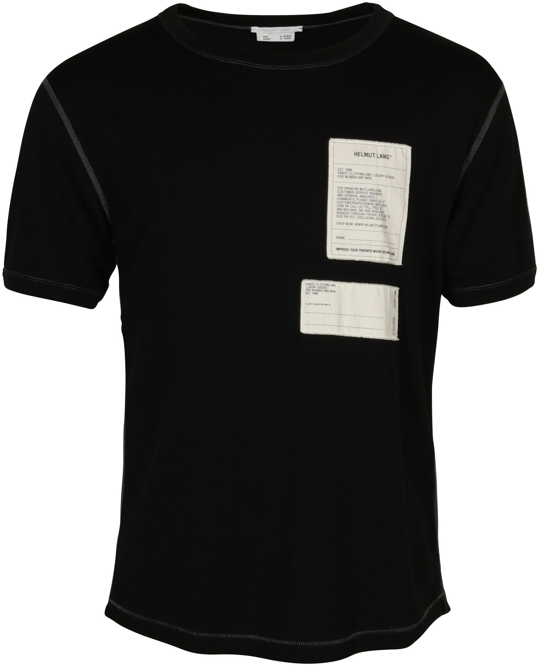 Helmut Lang T-Shirt Black/White Patched