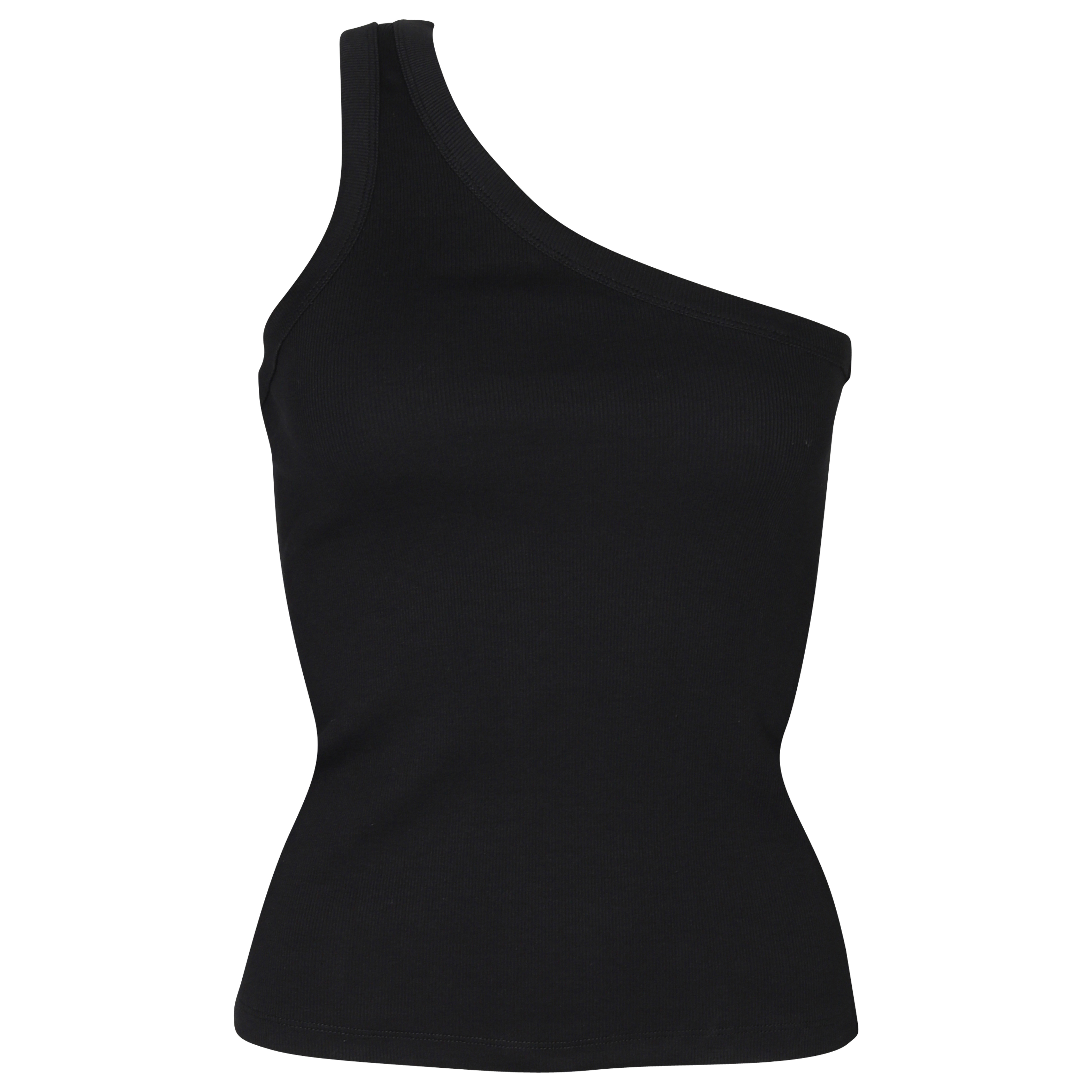 Thom Krom Rib One Shoulder Tank in Black