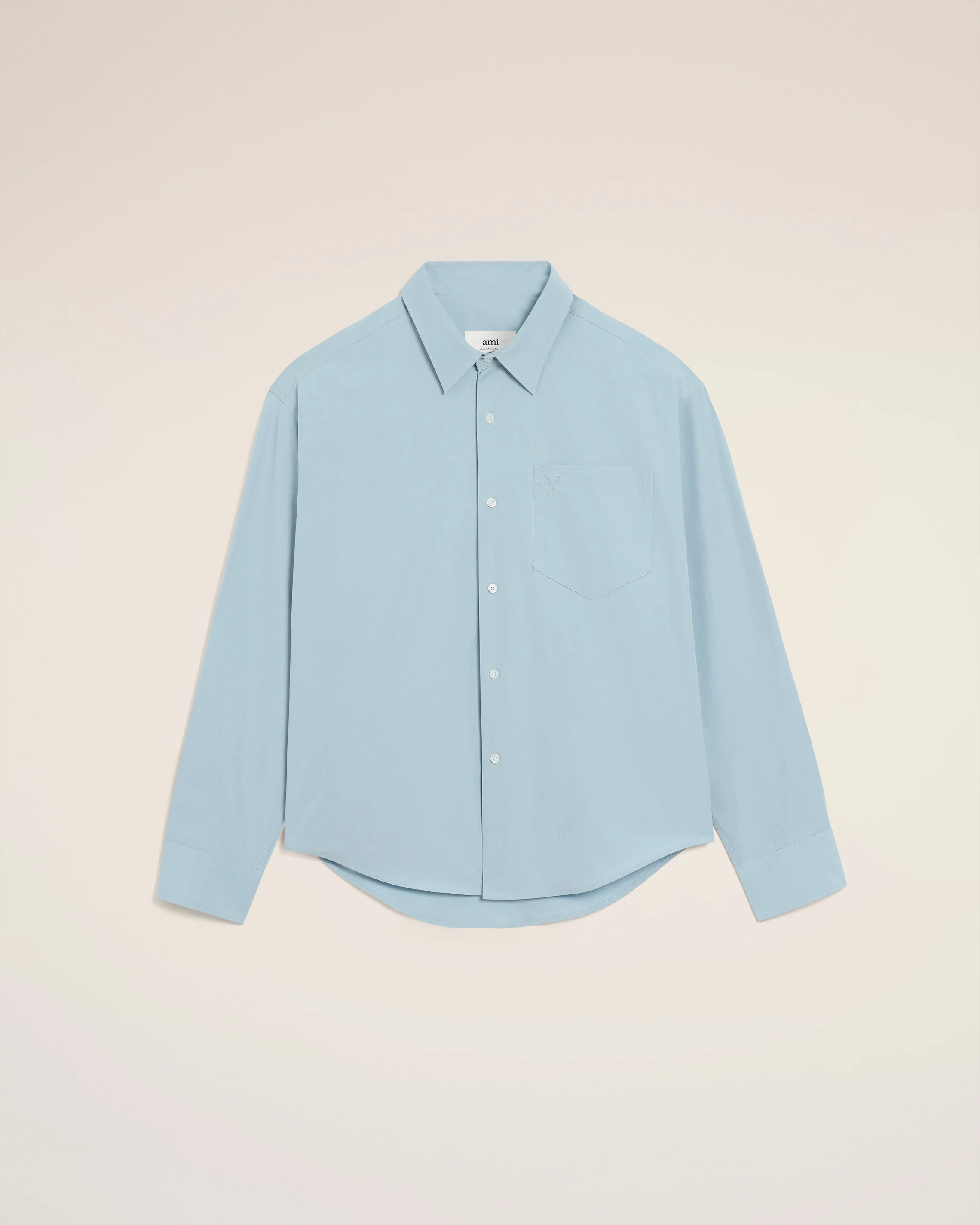 AMI PARIS de Coeur Embossed Boxy Shirt in Sky
