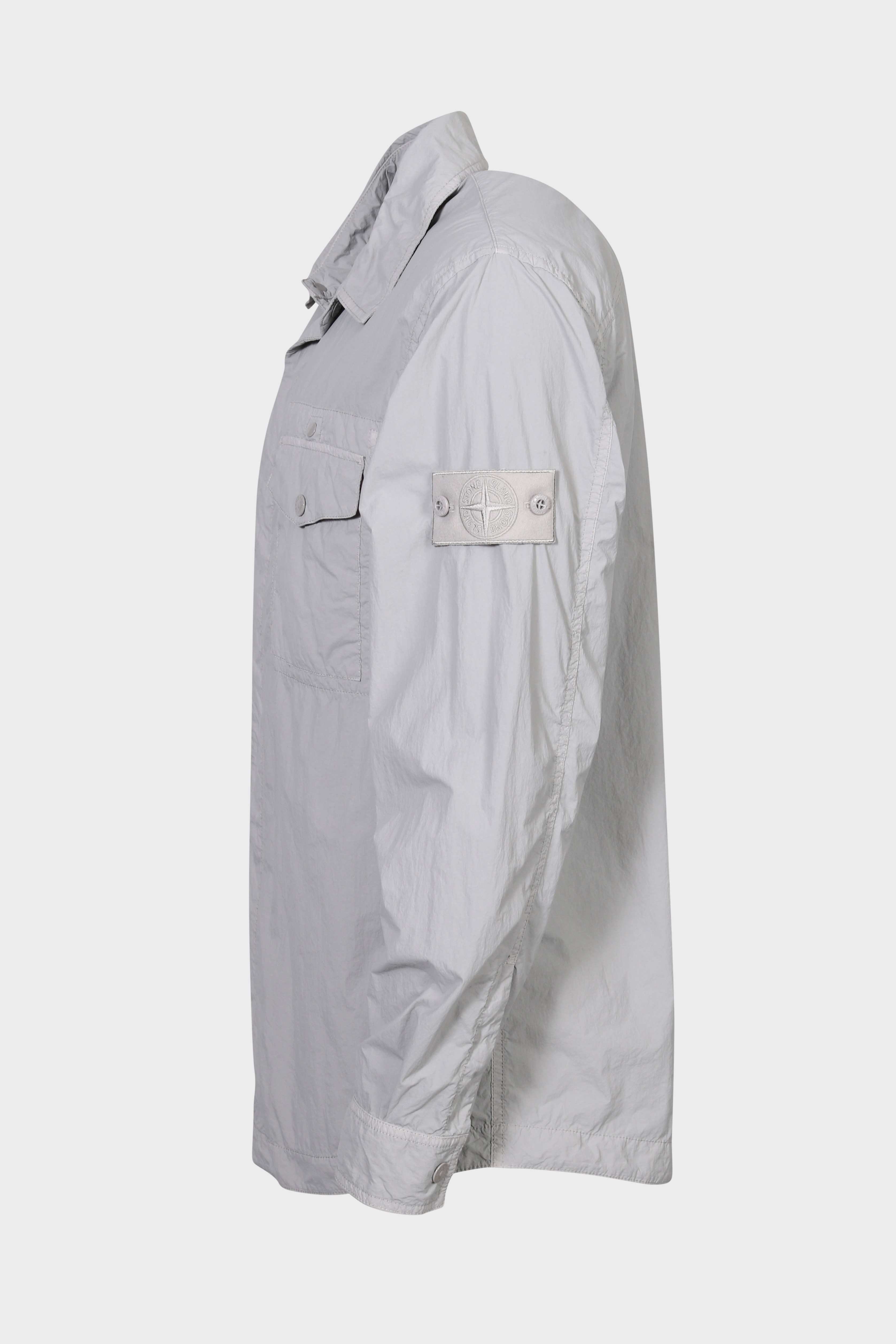 STONE ISLAND GHOST Nylon Overshirt in Light Grey STONE ISLAND GHOST Nylon Overshirt in Light Grey