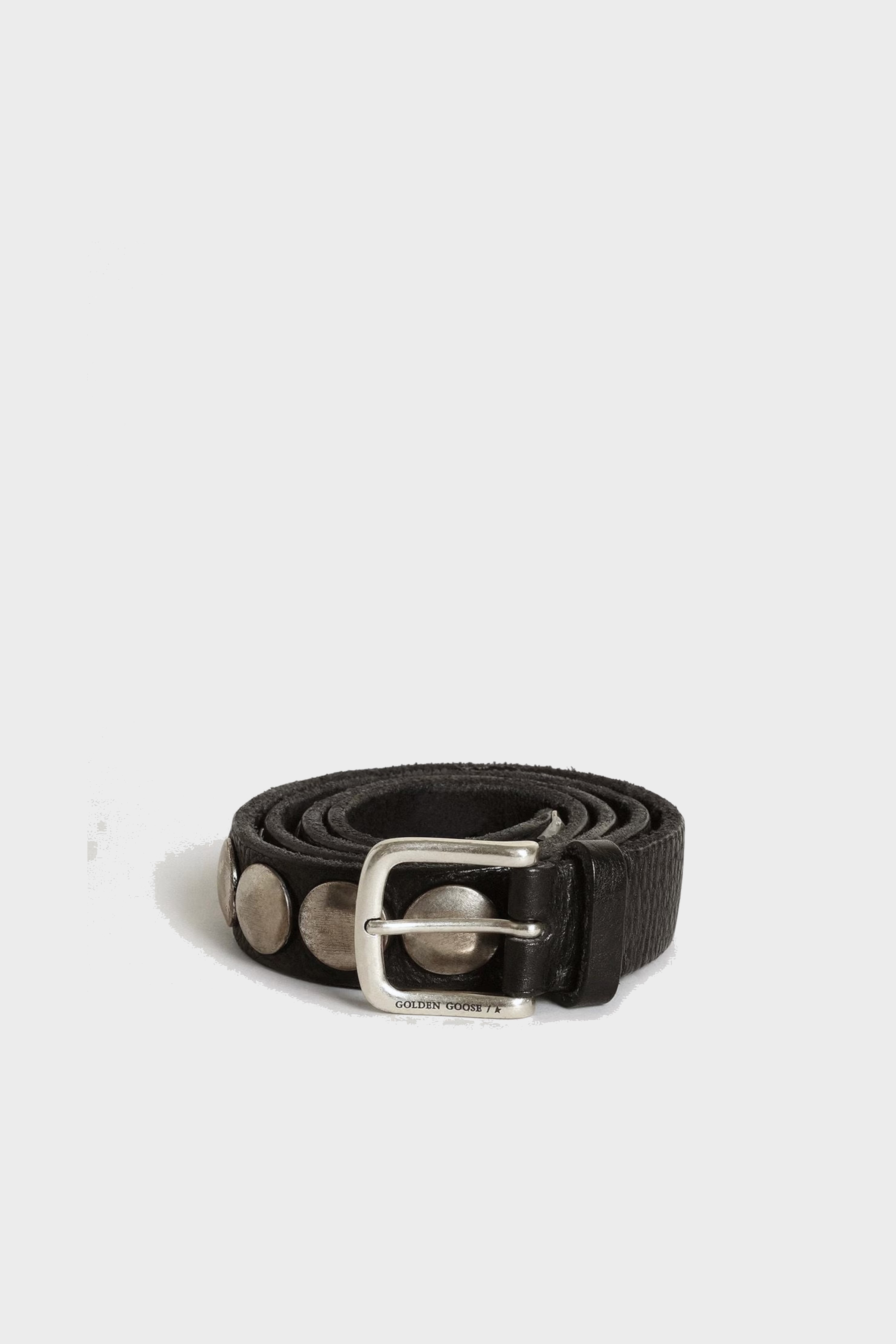 GOLDEN GOOSE Belt Trinidad Washed Leather Studs 