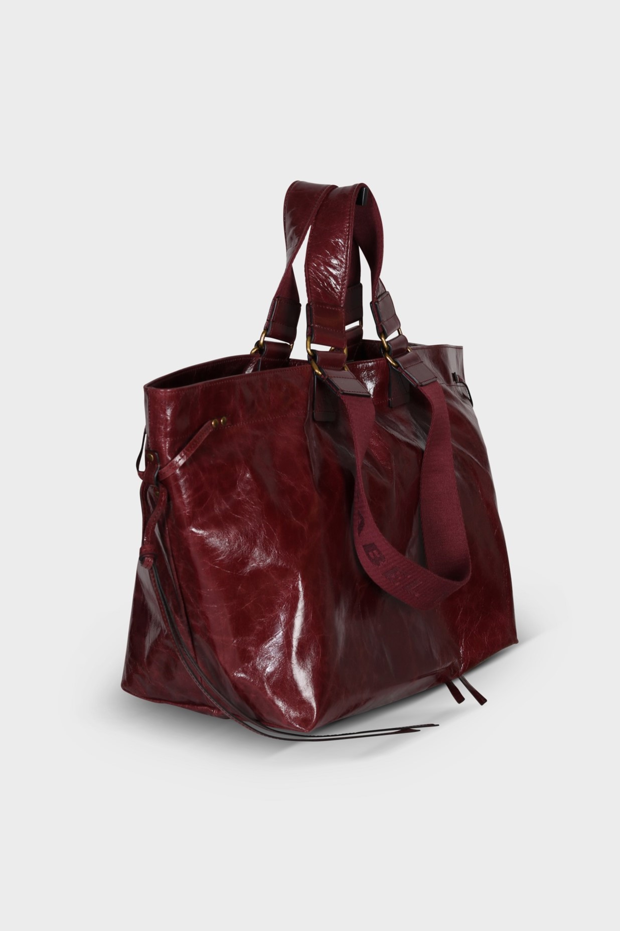 ISABEL MARANT Wardy Leather Shoulder Bag in Burgundy