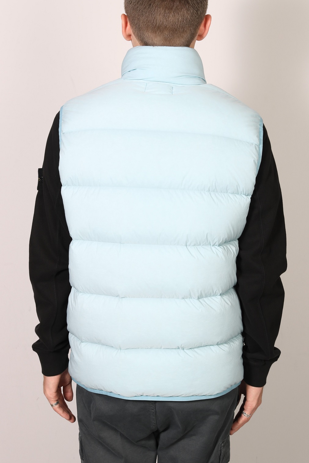 STONE ISLAND Down Vest in Sky Blue