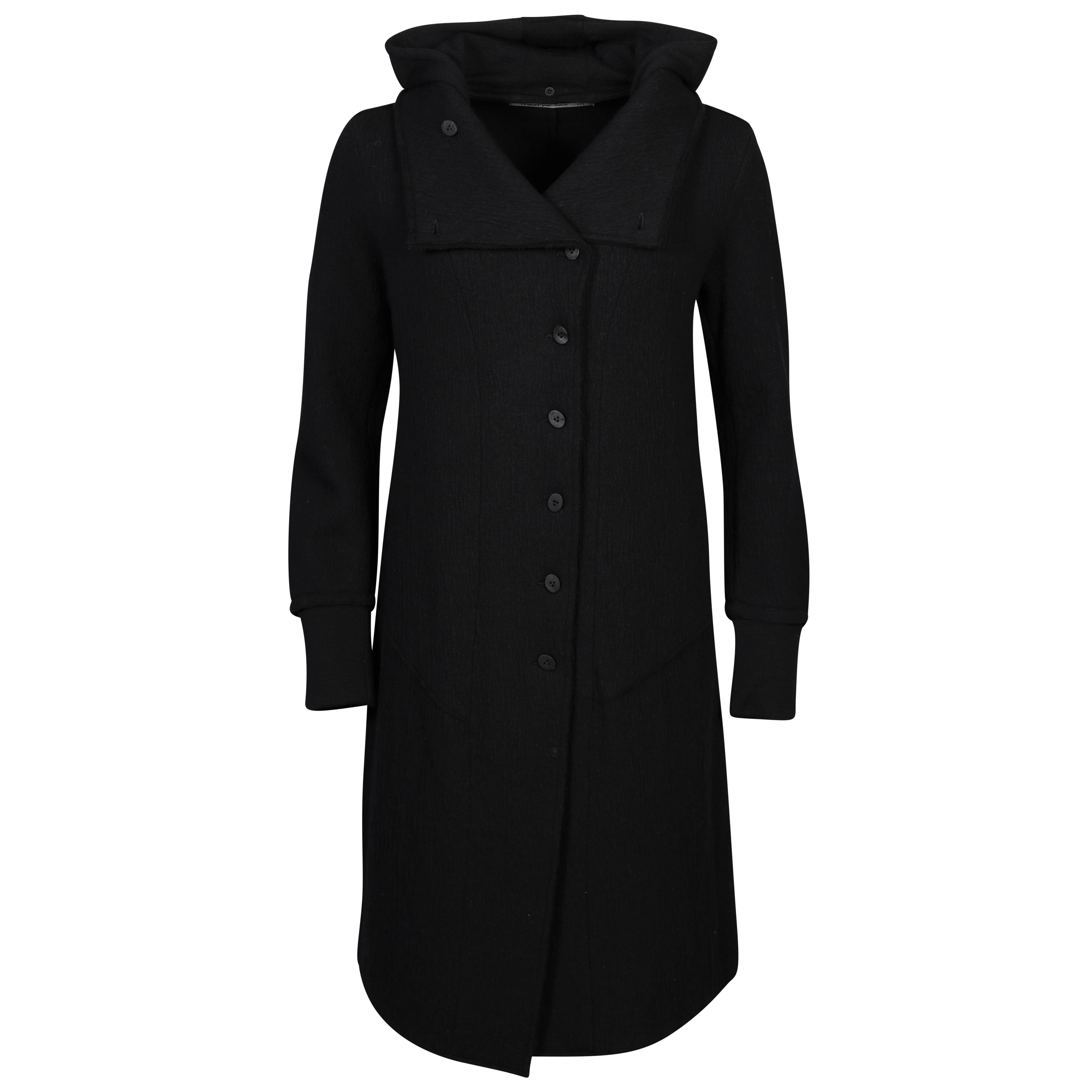 Transit Par Such Coat in Black With Detachable Hood S